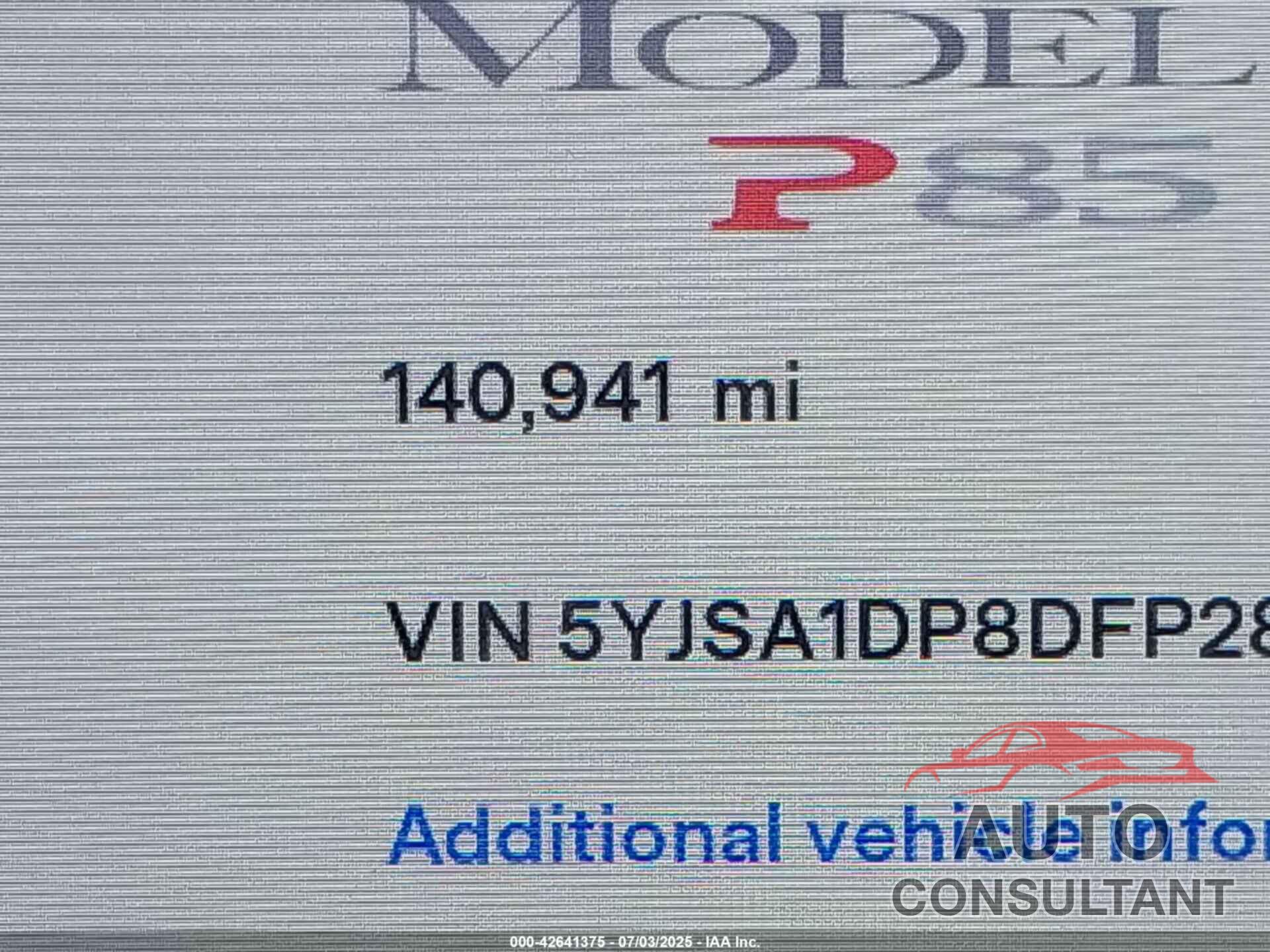 TESLA MODEL S 2013 - 5YJSA1DP8DFP28644