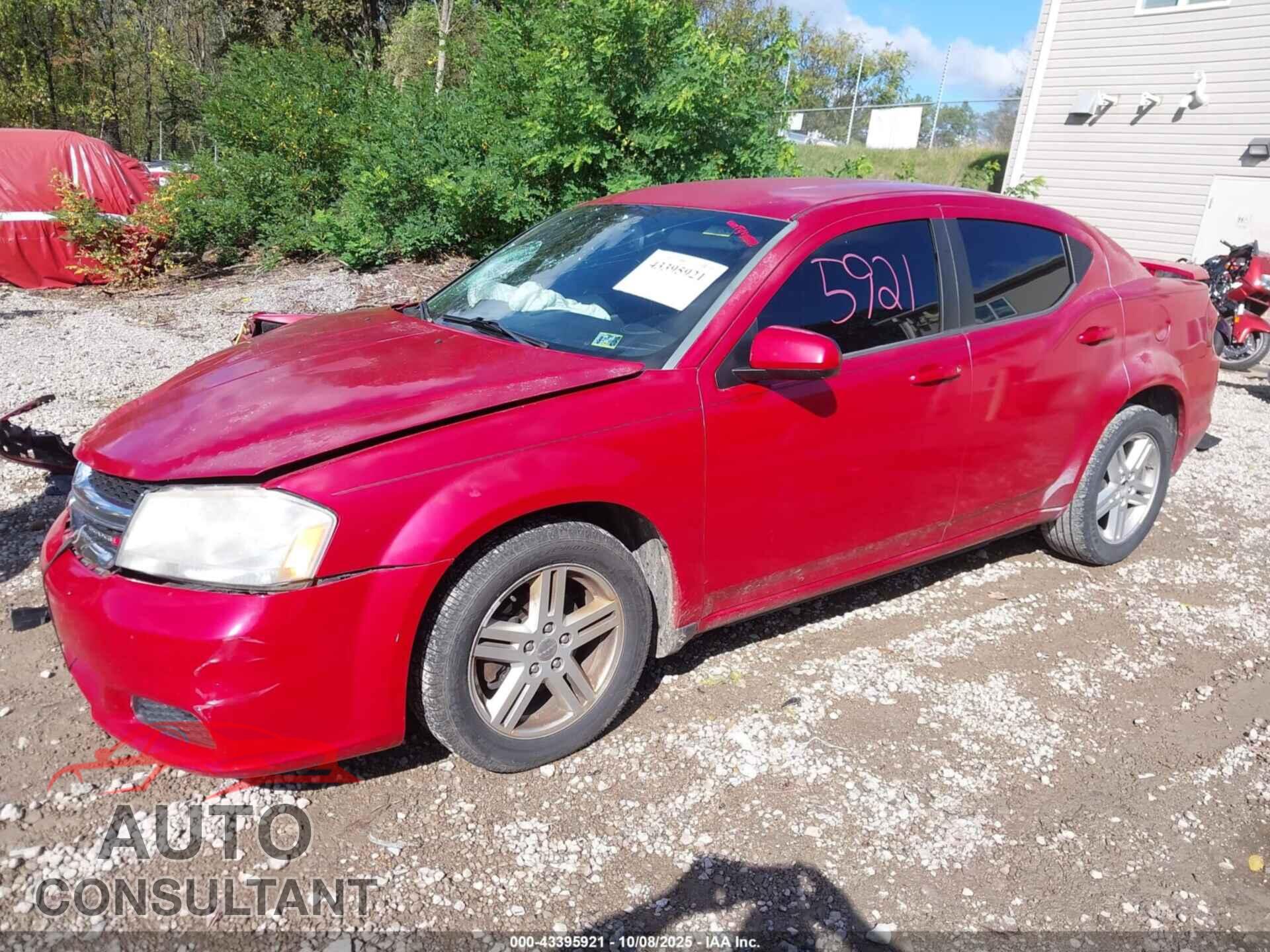 DODGE AVENGER 2012 - 1C3CDZCB1CN260308