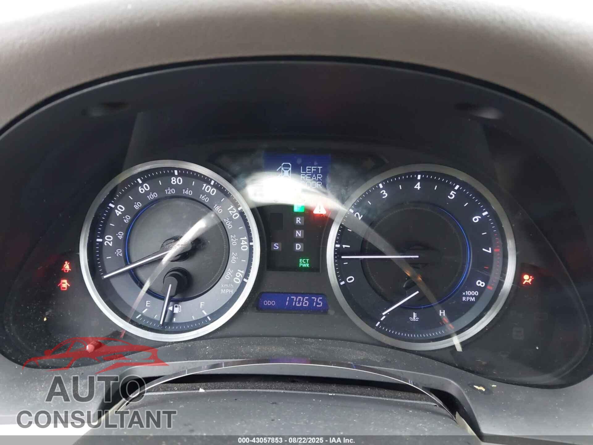 LEXUS IS 250 2012 - JTHBF5C24C5164584