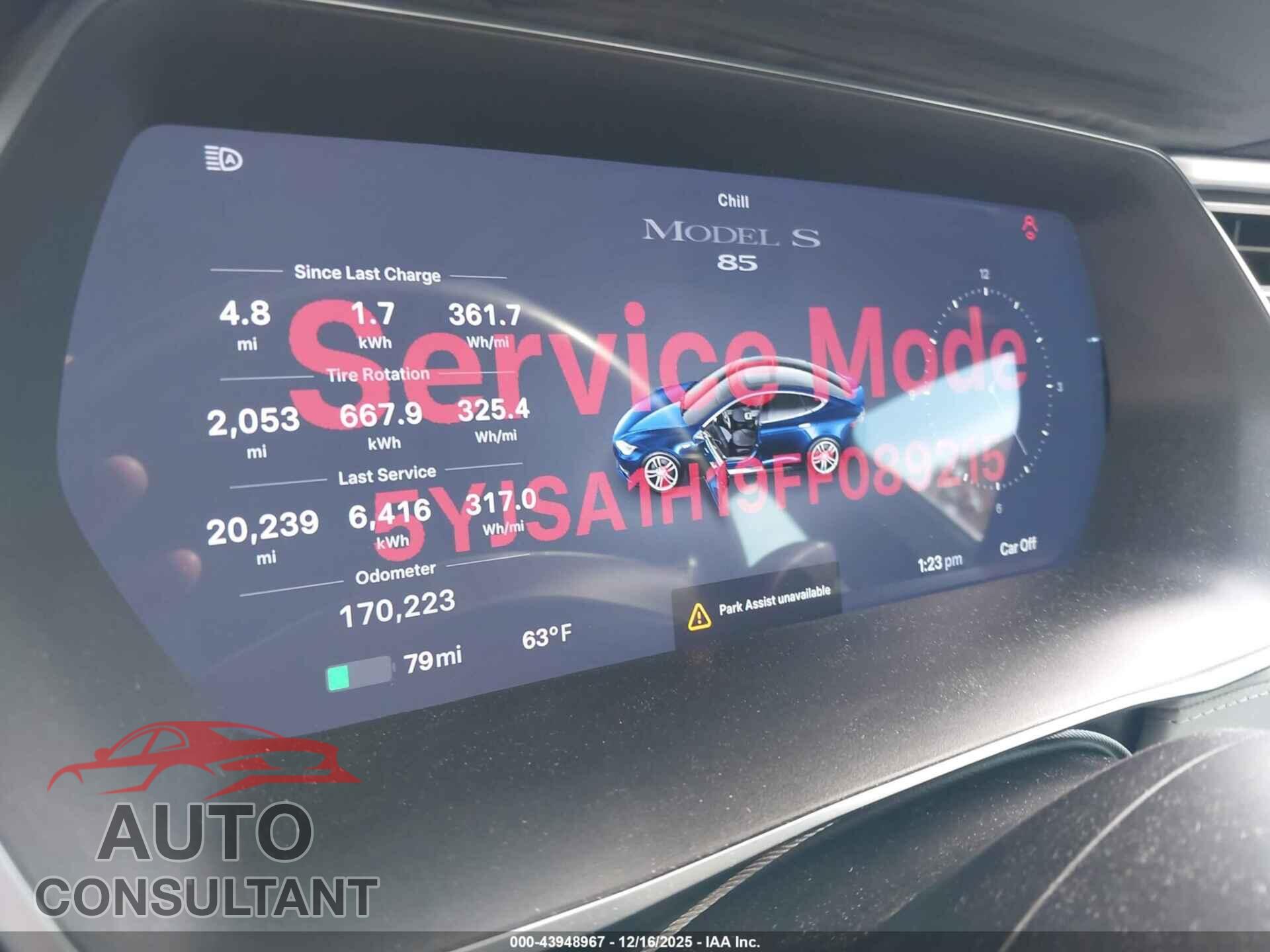 TESLA MODEL S 2015 - 5YJSA1H19FF089215