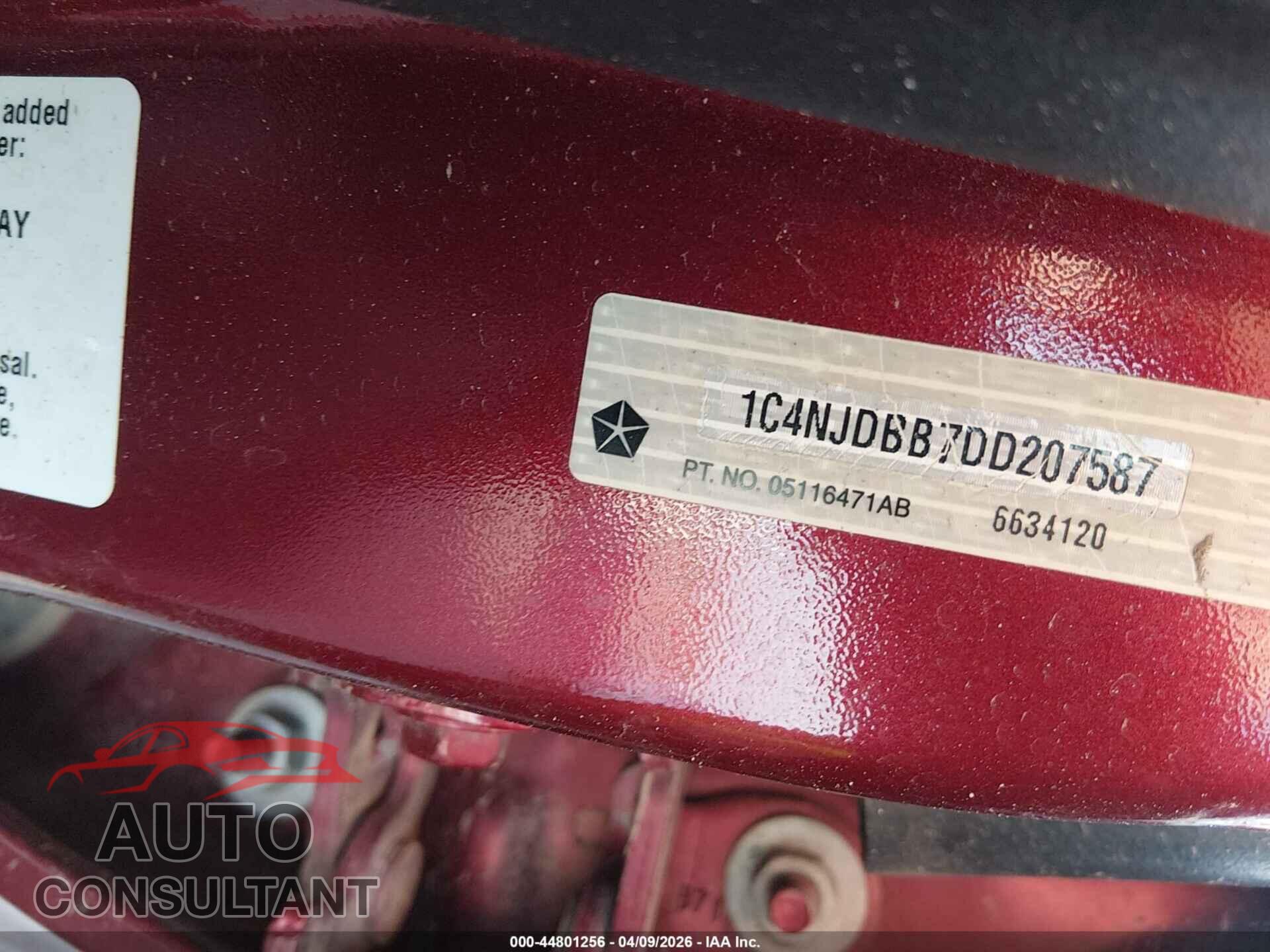 JEEP COMPASS 2013 - 1C4NJDBB7DD207587
