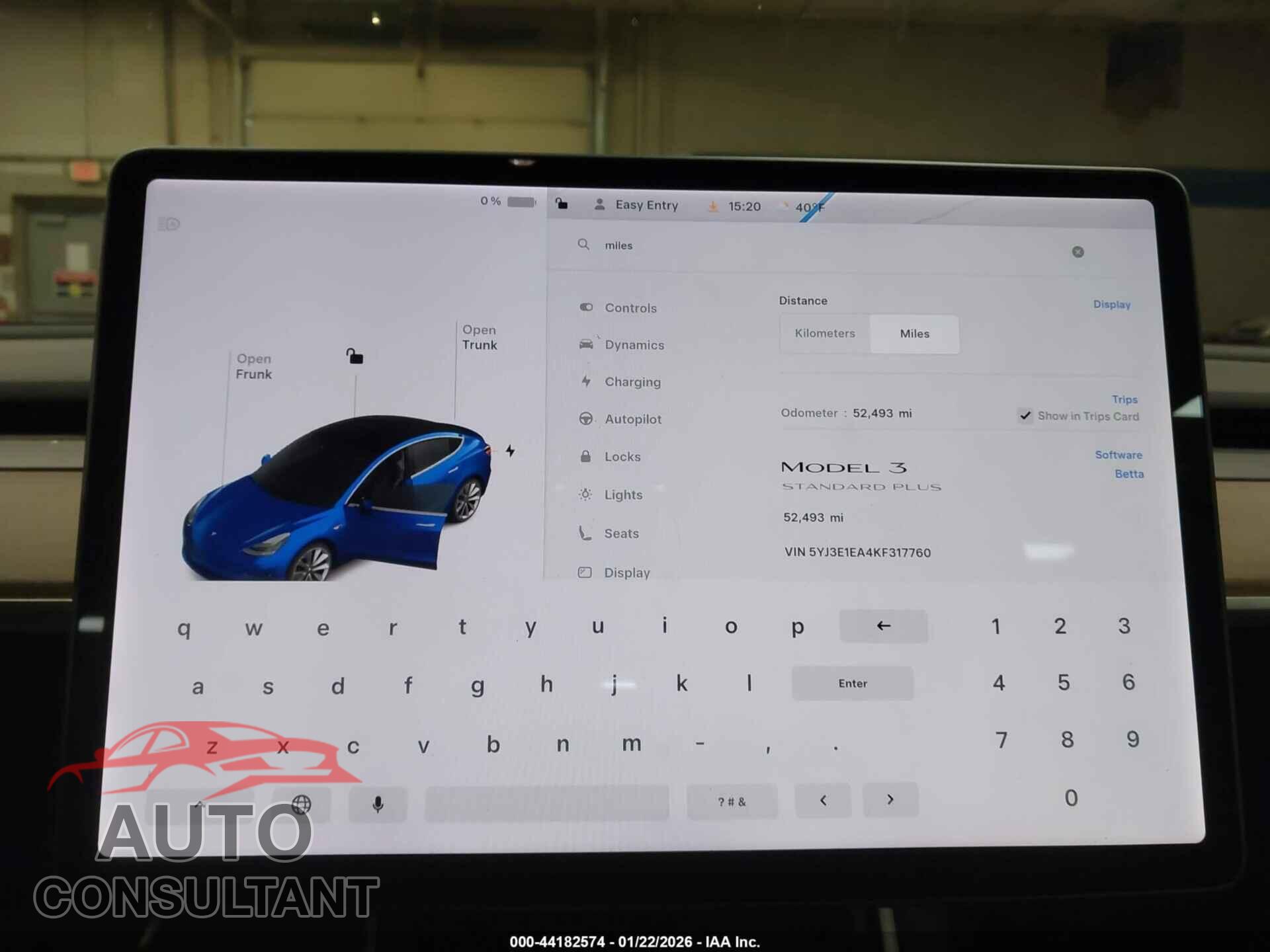 TESLA MODEL 3 2019 - 5YJ3E1EA4KF317760