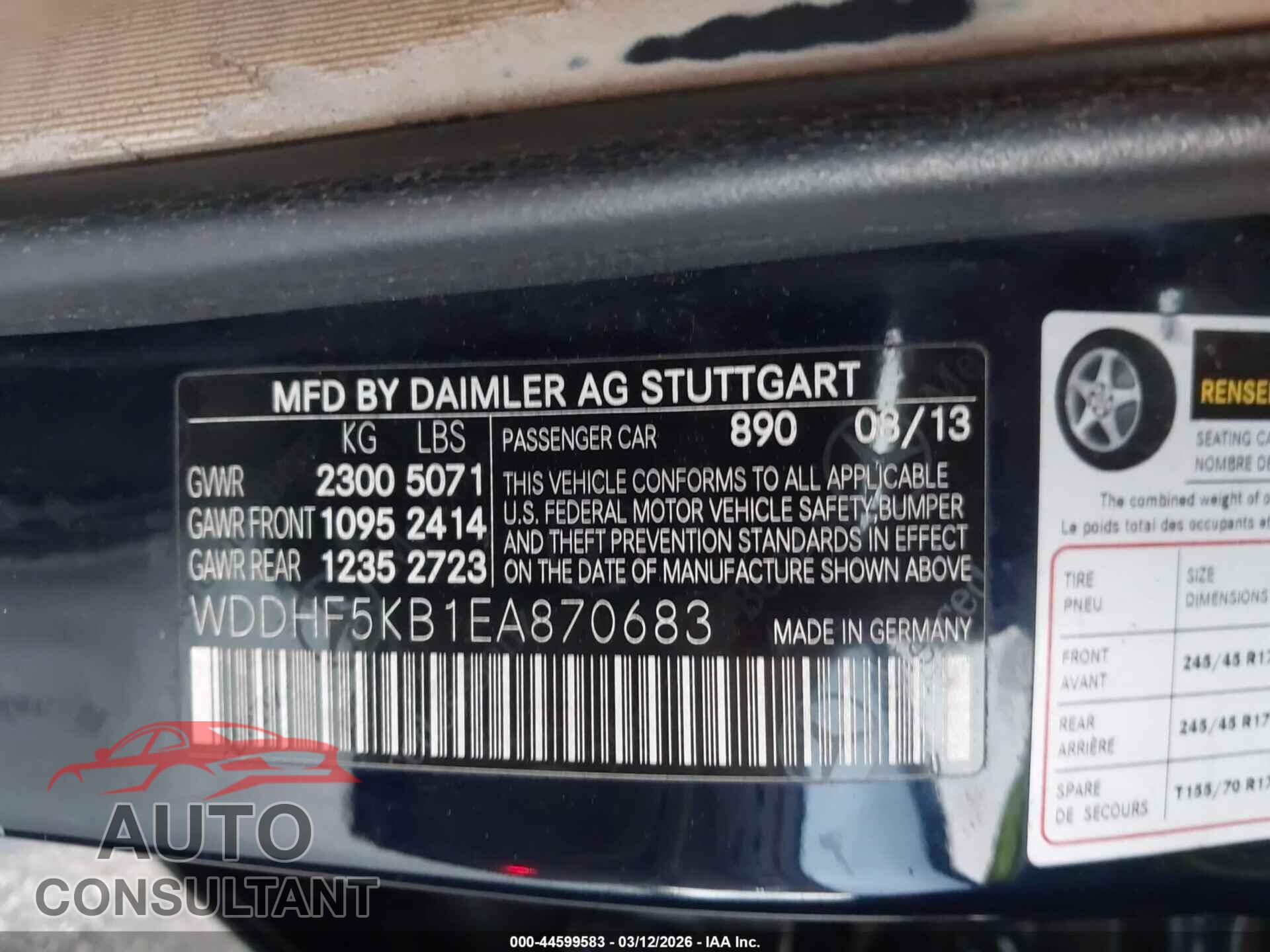 MERCEDES-BENZ E 350 2014 - WDDHF5KB1EA870683