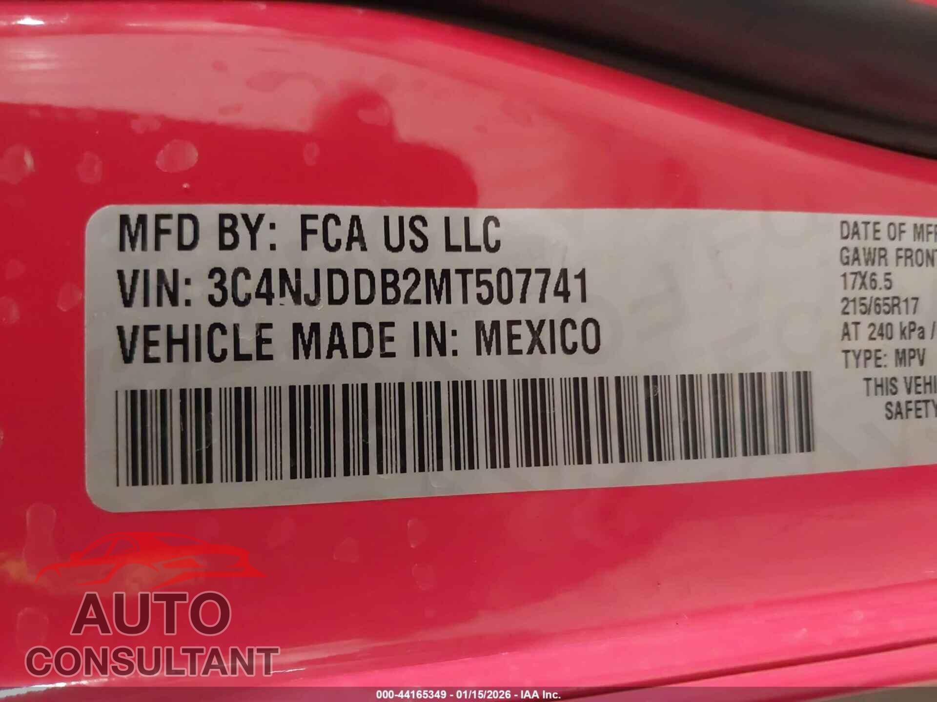 JEEP COMPASS 2021 - 3C4NJDDB2MT507741