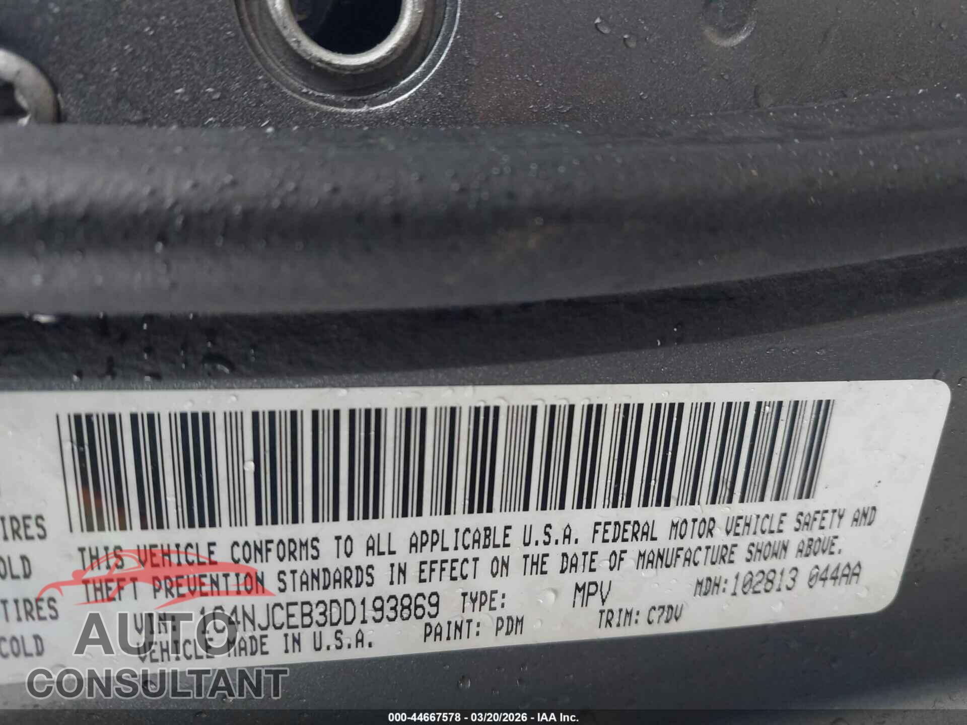 JEEP COMPASS 2013 - 1C4NJCEB3DD193869
