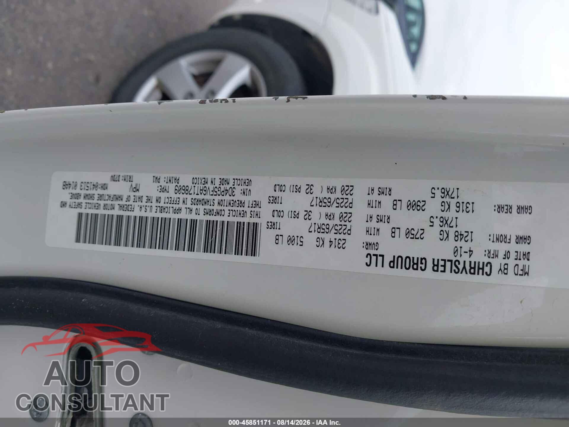 DODGE JOURNEY 2010 - 3D4PG5FV6AT178609