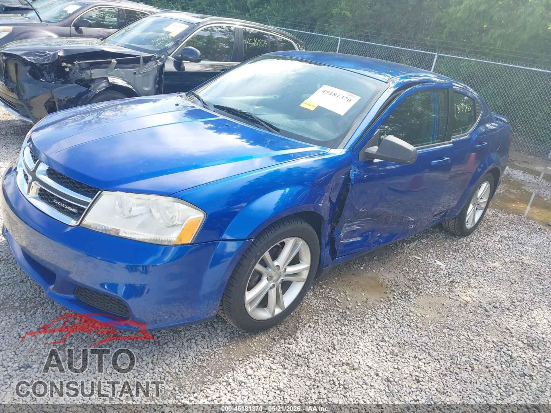 DODGE AVENGER 2012 - 1C3CDZAG5CN313946