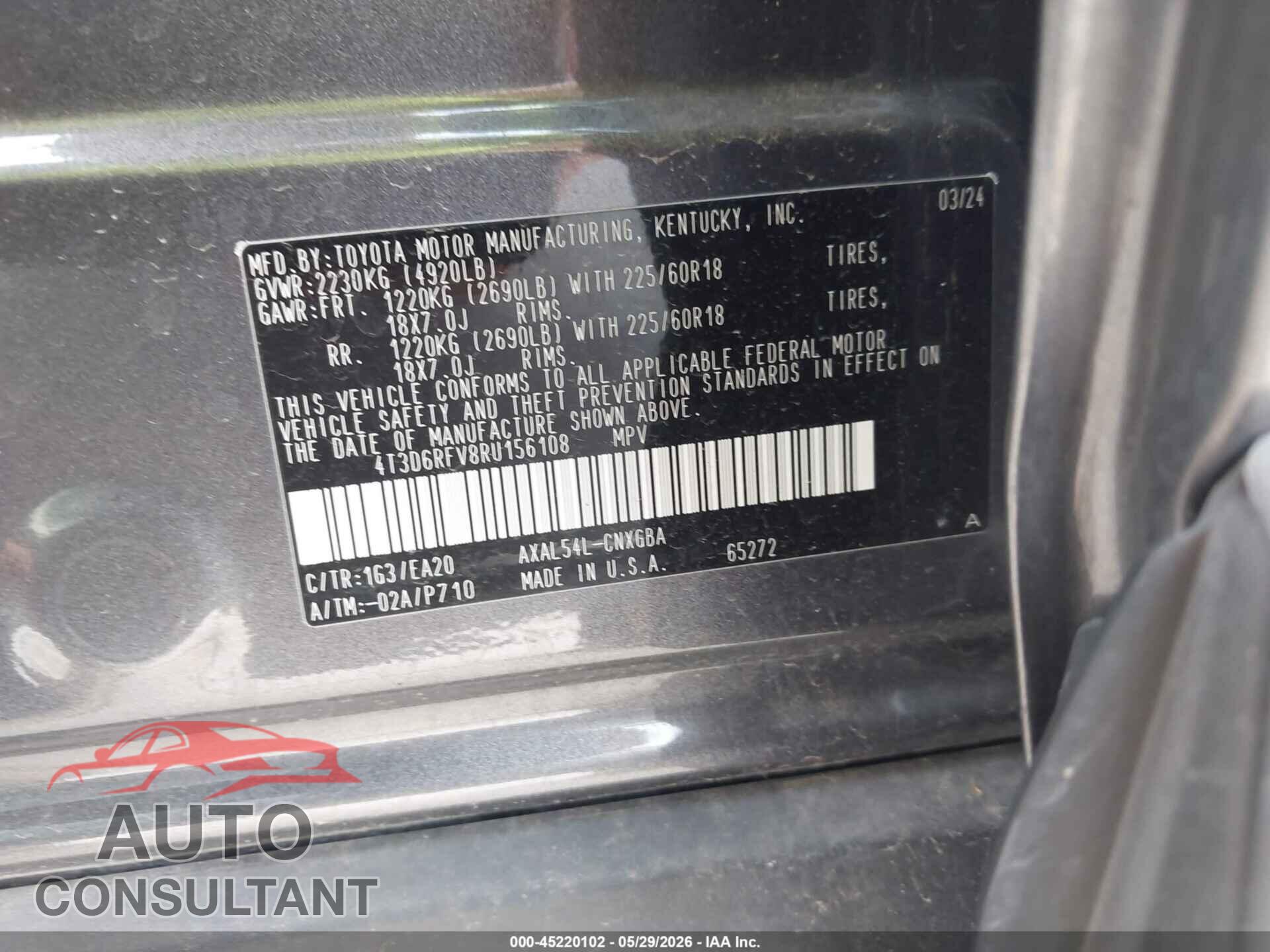 TOYOTA RAV4 HYBRID 2024 - 4T3D6RFV8RU156108