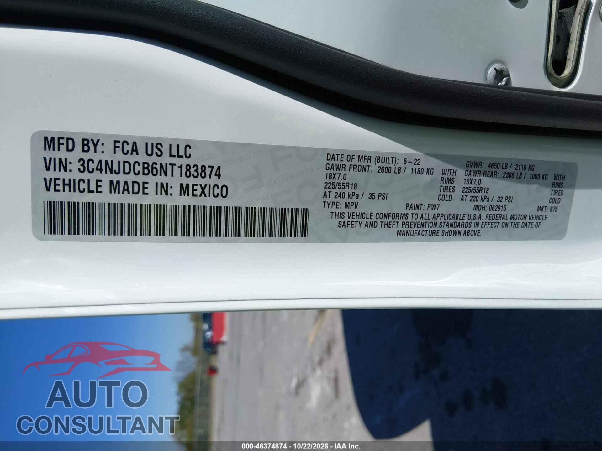 JEEP COMPASS 2022 - 3C4NJDCB6NT183874