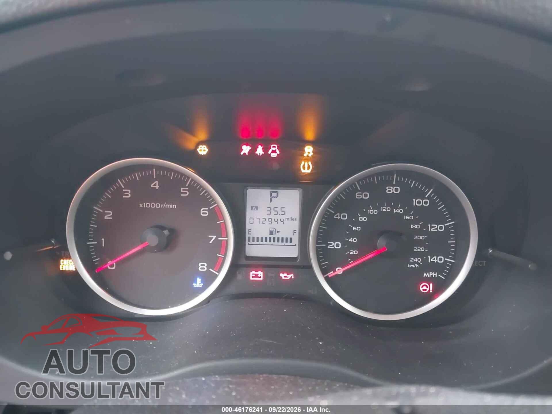 SUBARU FORESTER 2017 - JF2SJAAC2HH515987