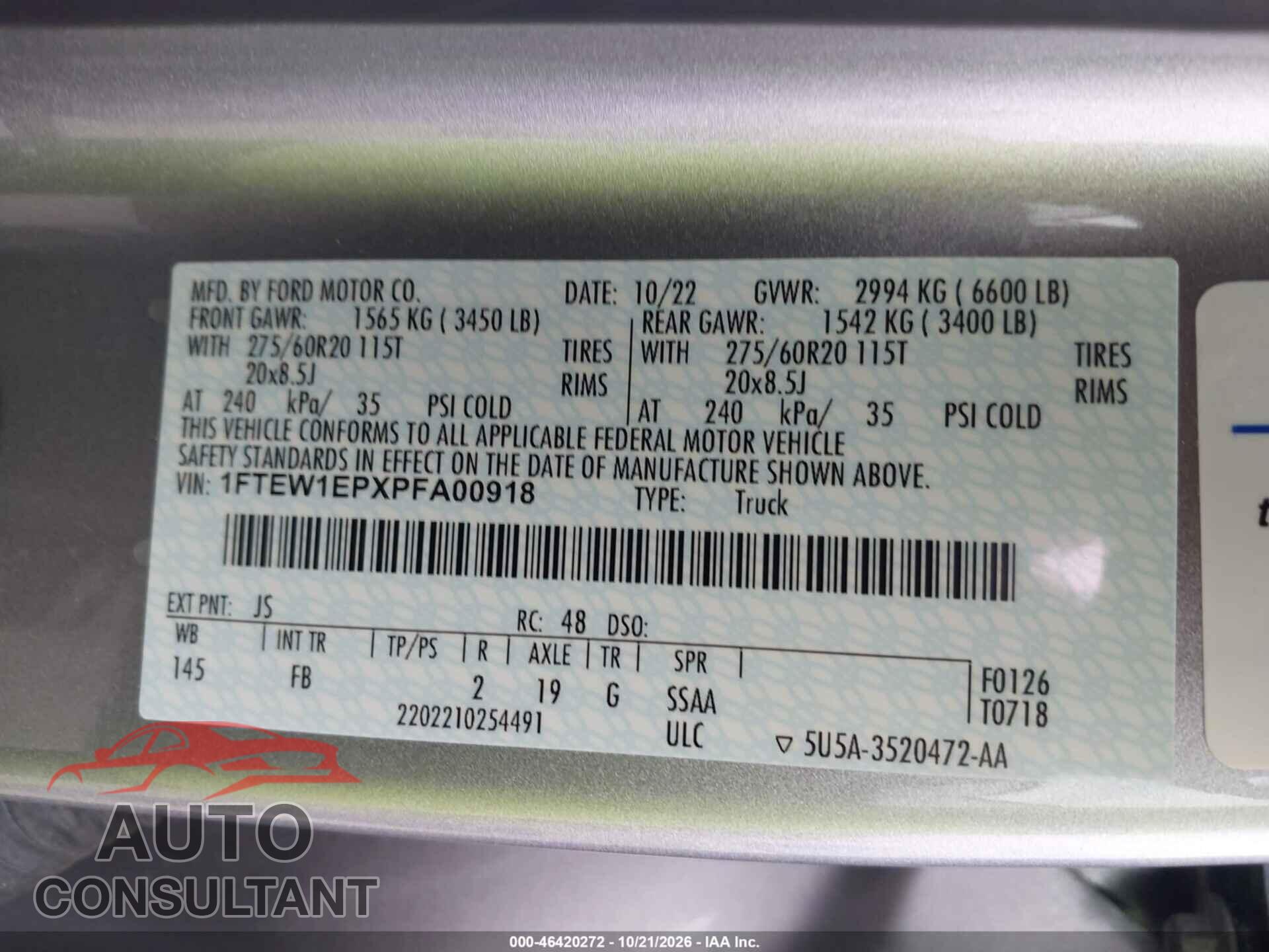 FORD F-150 2023 - 1FTEW1EPXPFA00918