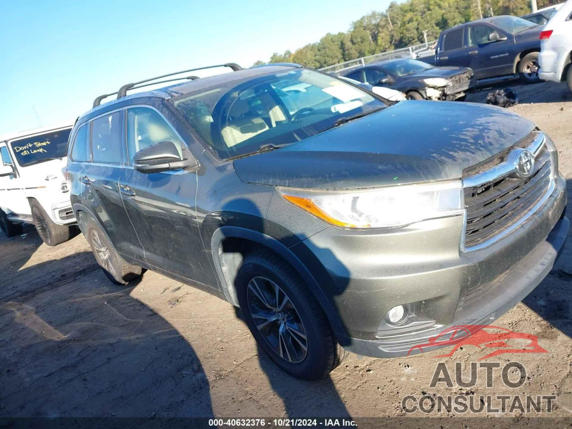 TOYOTA HIGHLANDER 2016 - 5TDKKRFH3GS186452