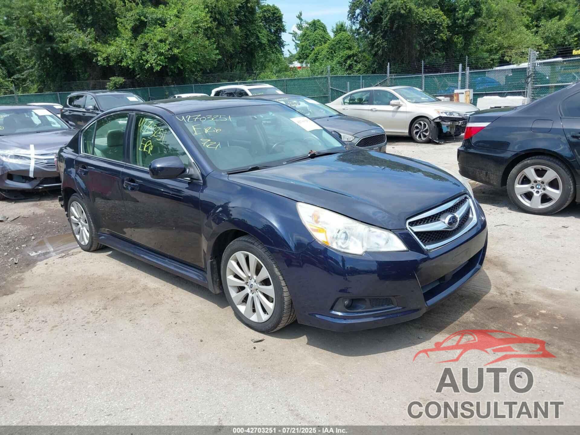 SUBARU LEGACY 2012 - 4S3BMBK61C3022084