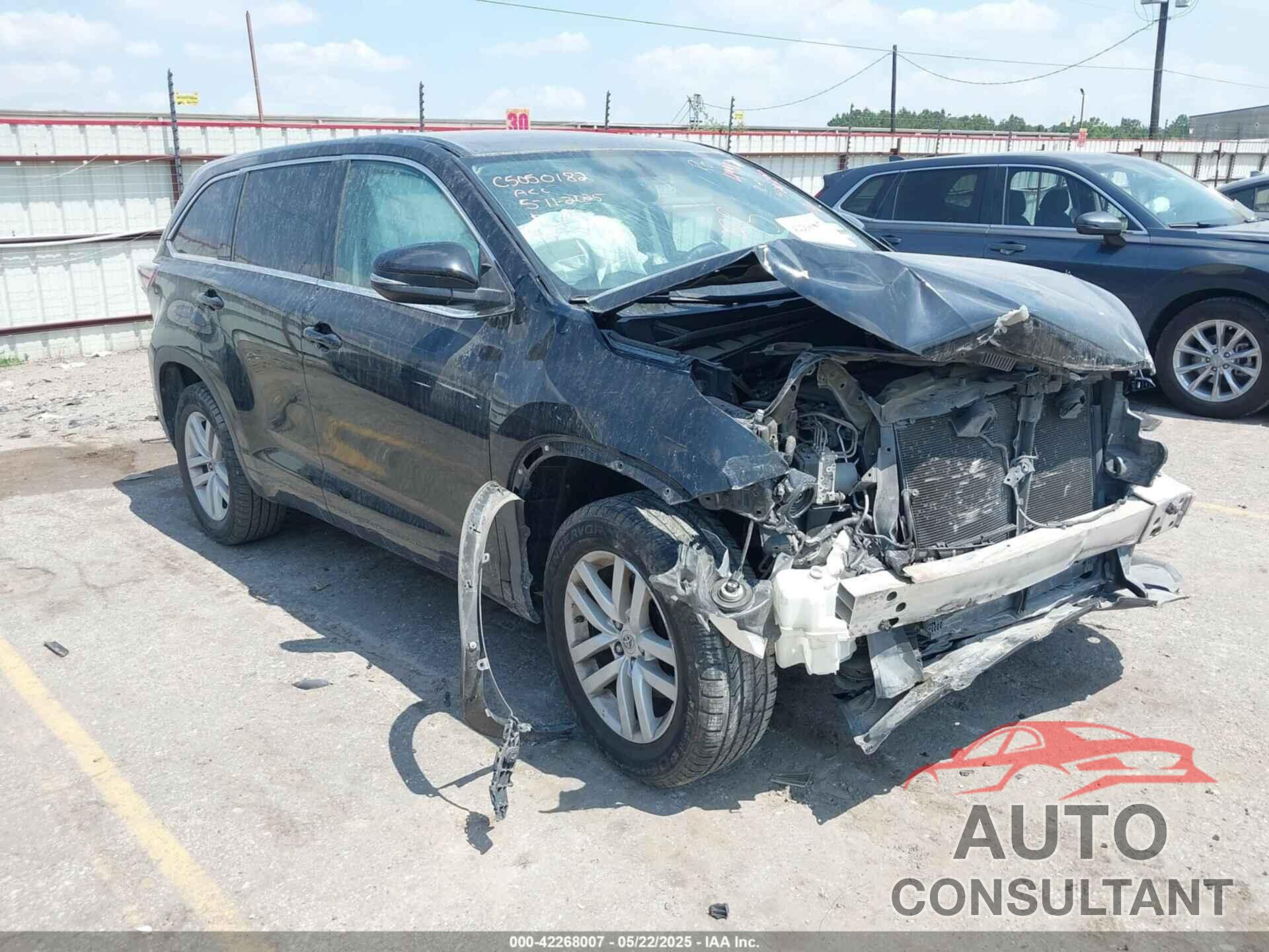 TOYOTA HIGHLANDER 2015 - 5TDZARFH0FS016775
