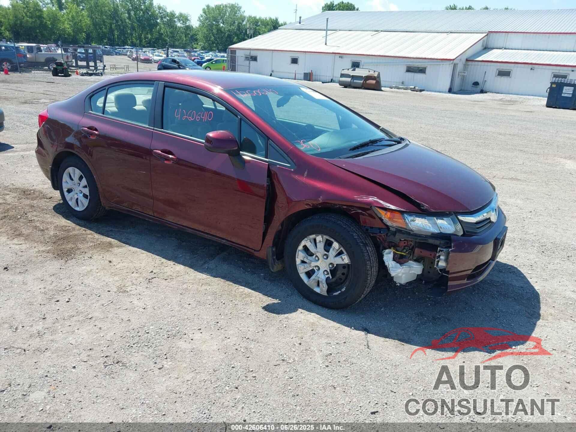 HONDA CIVIC 2012 - 19XFB2F55CE054960