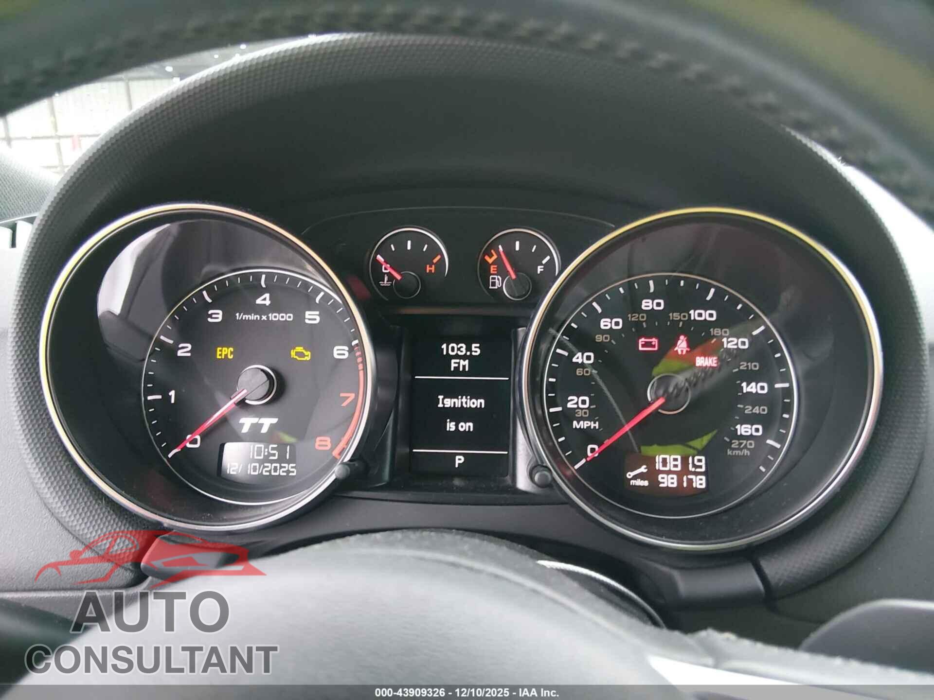 AUDI TT 2012 - TRUBFAFK5C1002109