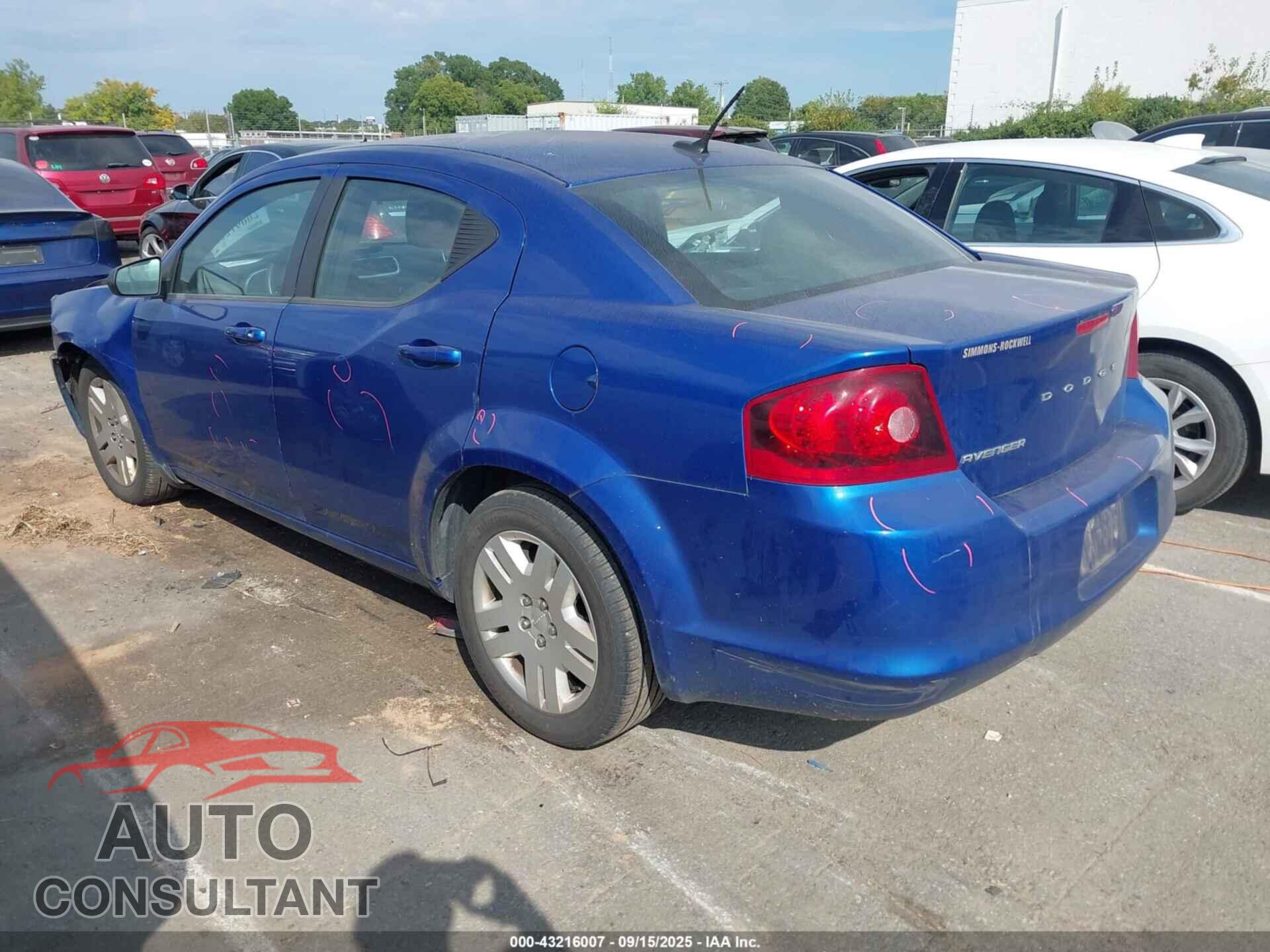 DODGE AVENGER 2013 - 1C3CDZAB9DN702529