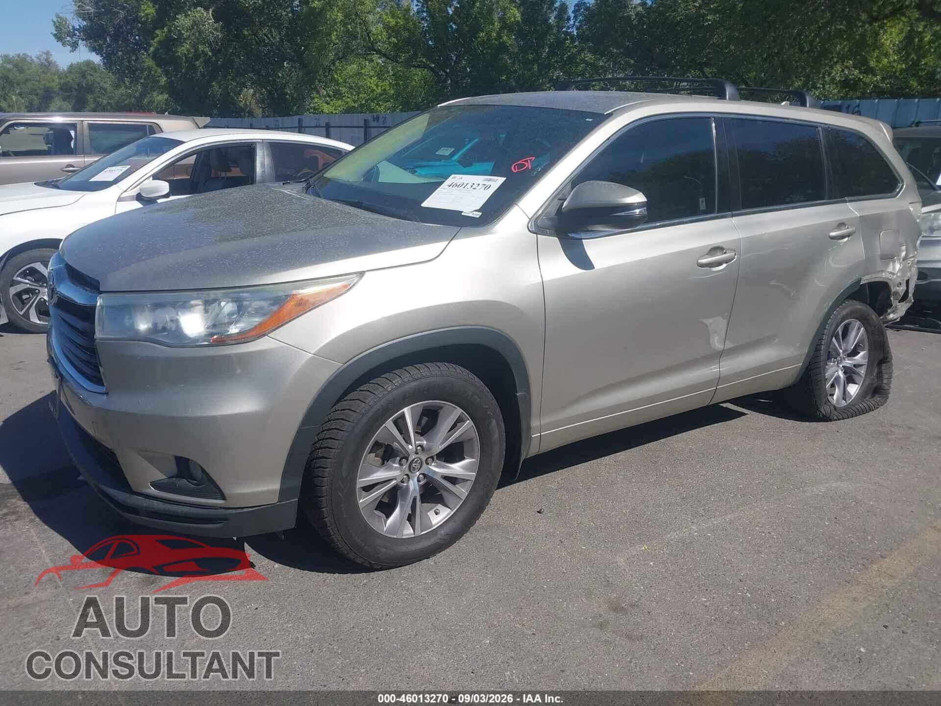 TOYOTA HIGHLANDER 2016 - 5TDBKRFH9GS309493