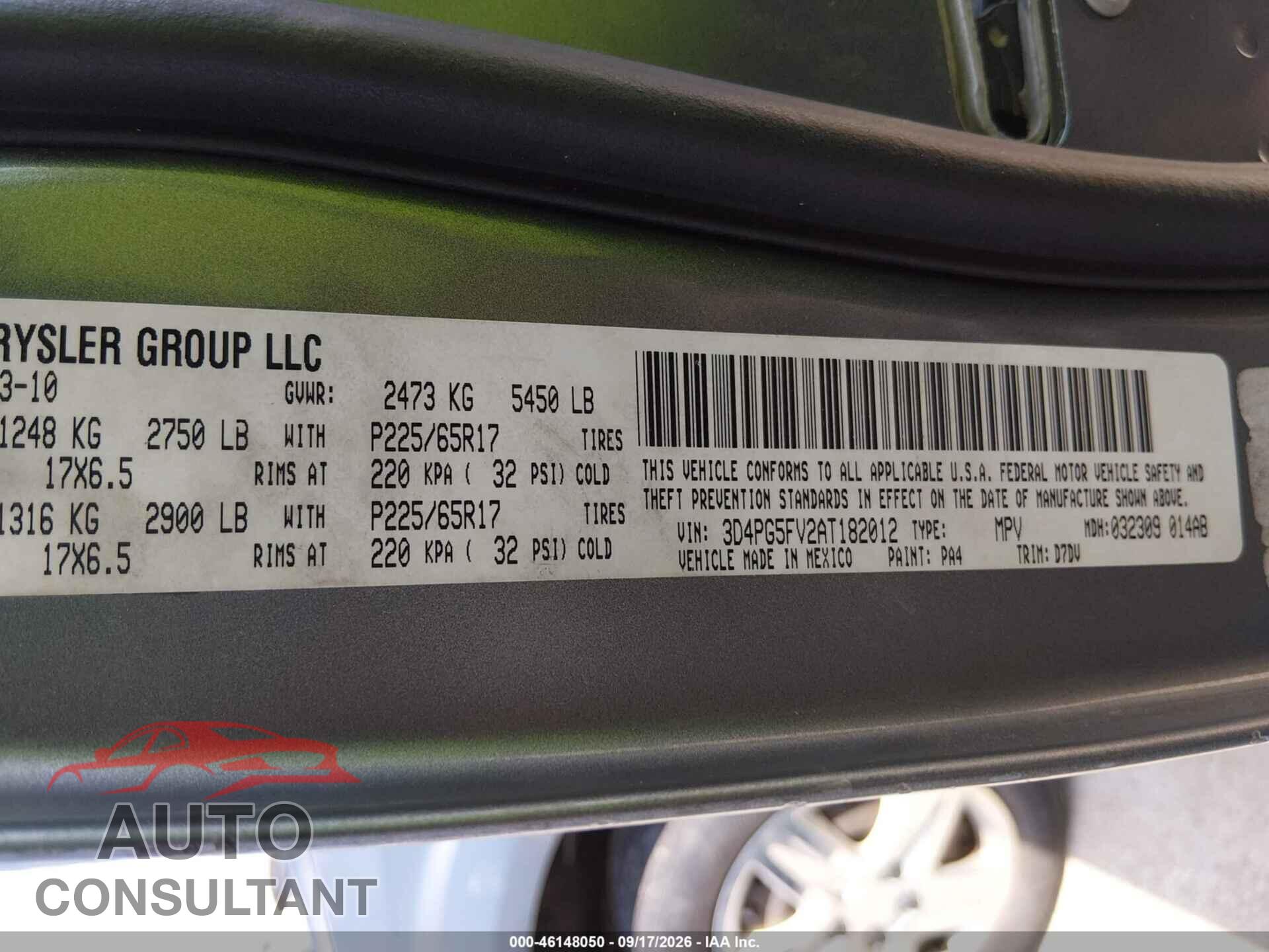 DODGE JOURNEY 2010 - 3D4PG5FV2AT182012