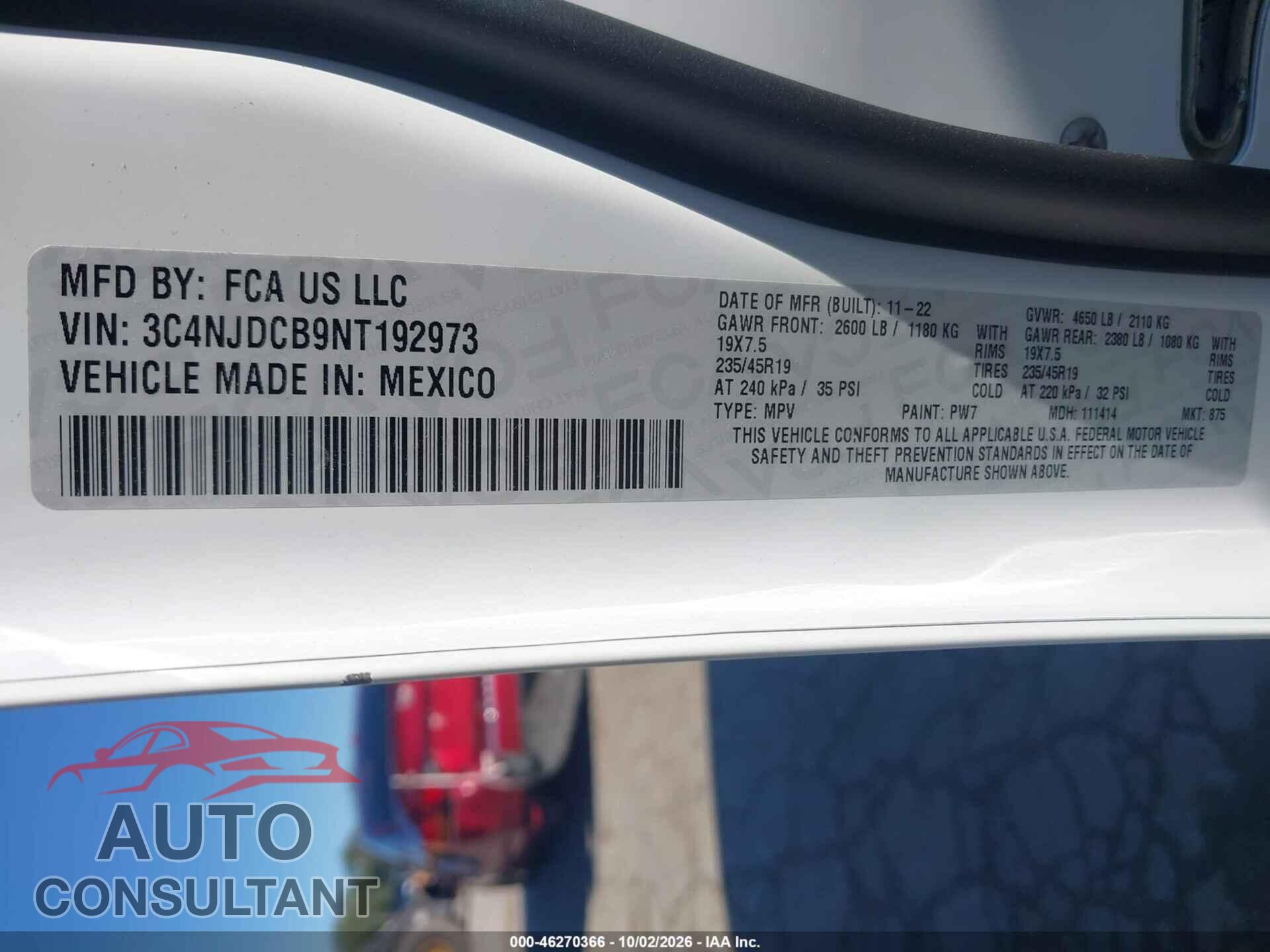 JEEP COMPASS 2022 - 3C4NJDCB9NT192973