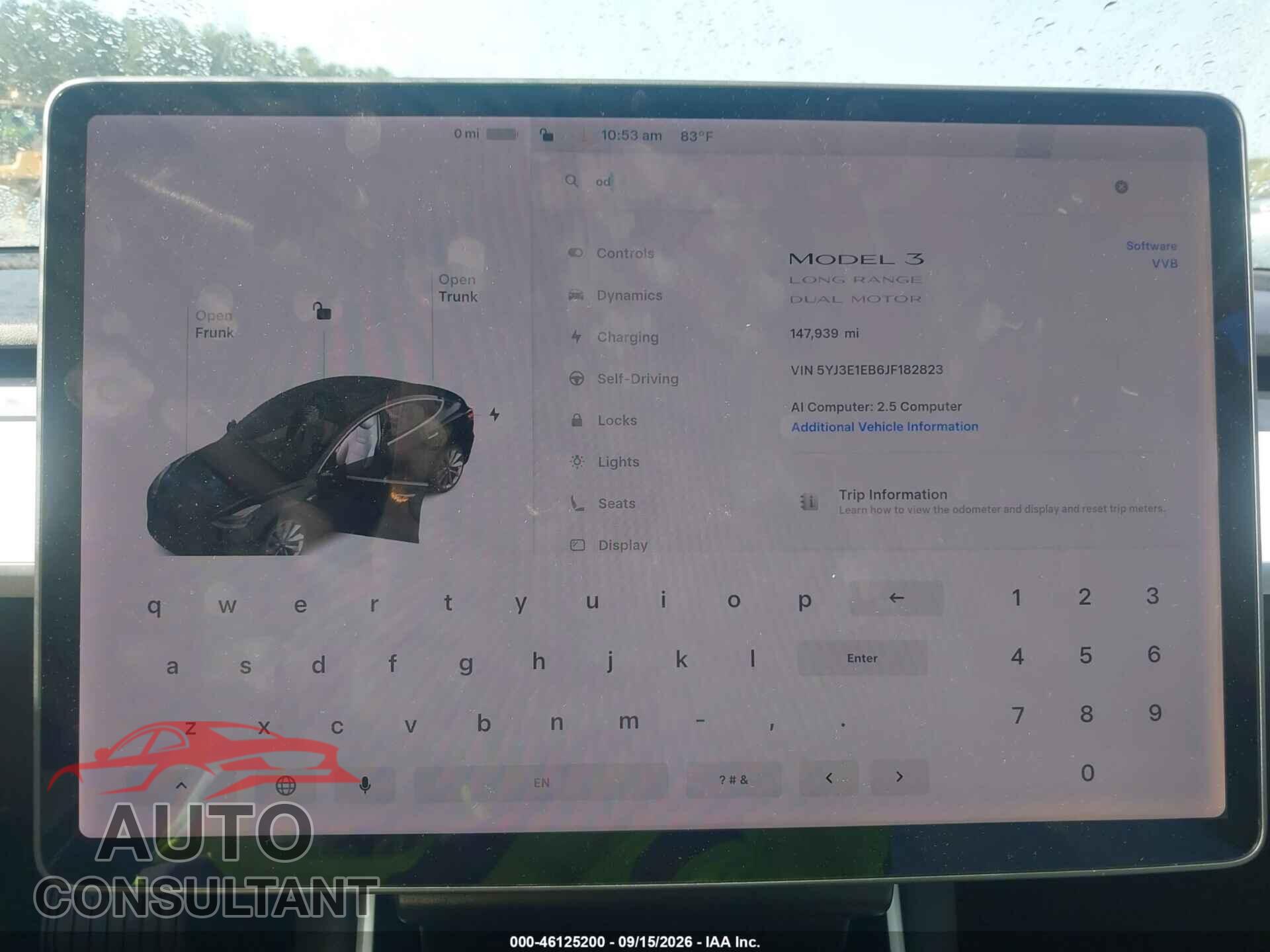 TESLA MODEL 3 2018 - 5YJ3E1EB6JF182823