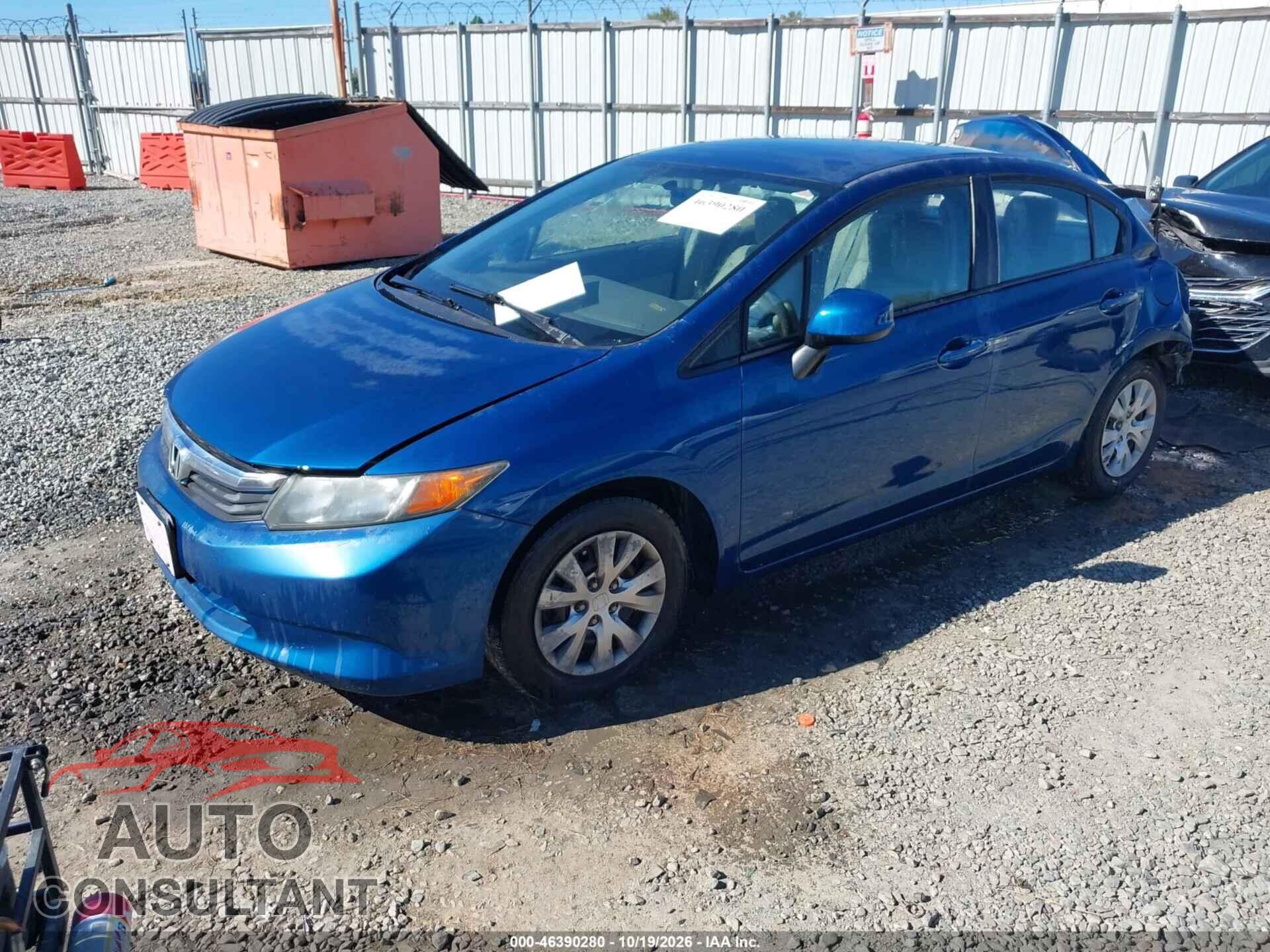 HONDA CIVIC 2012 - 19XFB2F57CE080928