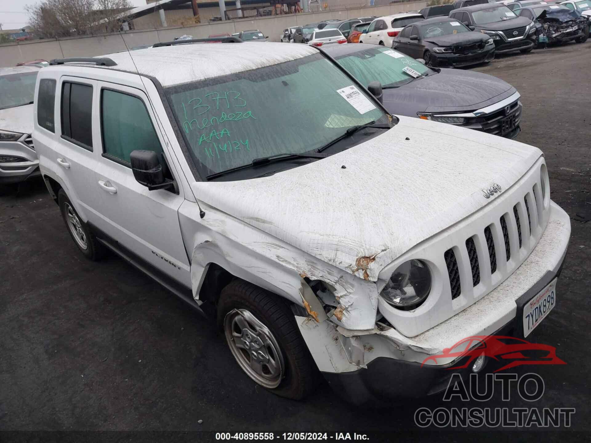 JEEP PATRIOT 2017 - 1C4NJPBA3HD119974
