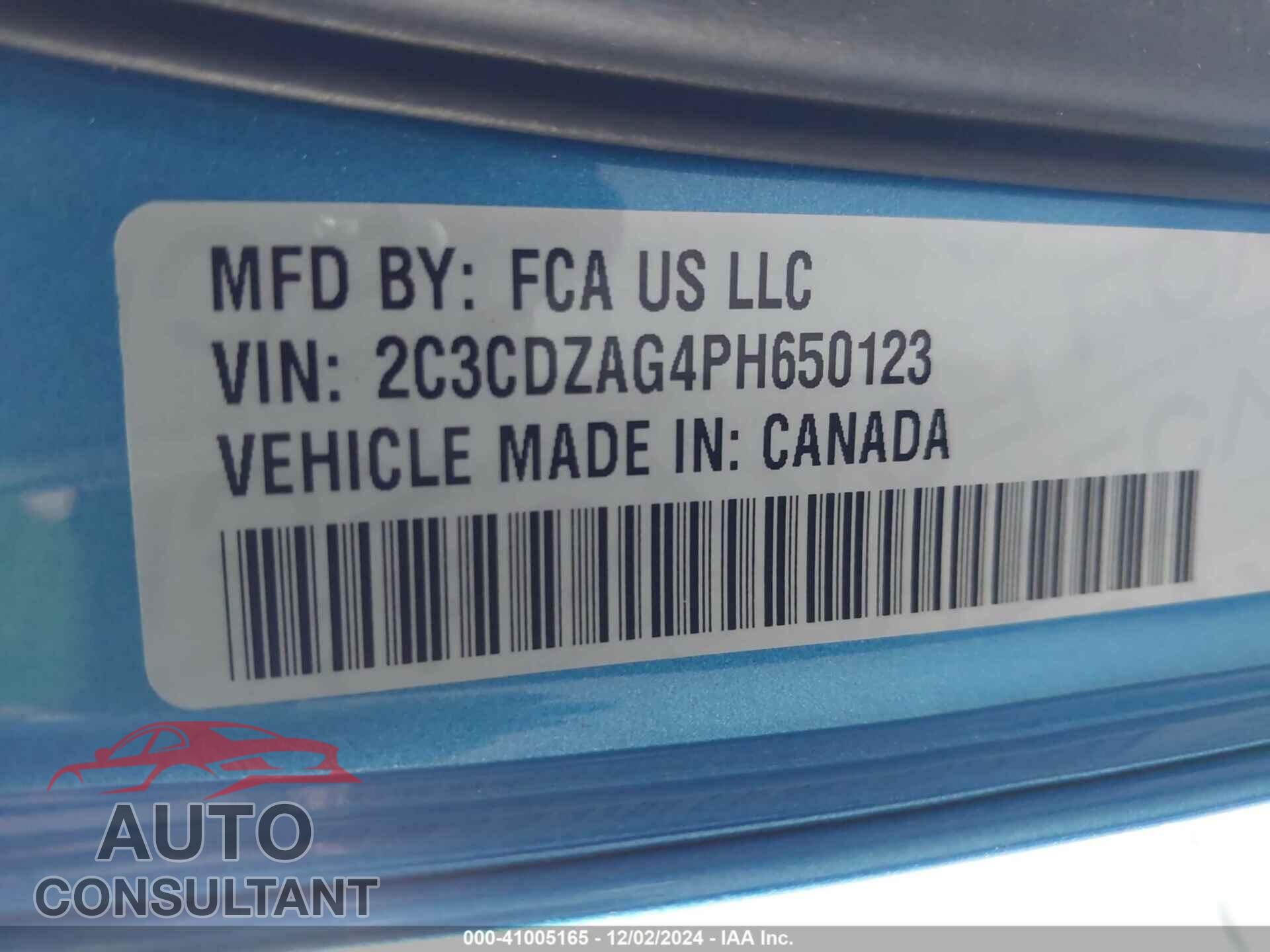 DODGE CHALLENGER 2023 - 2C3CDZAG4PH650123