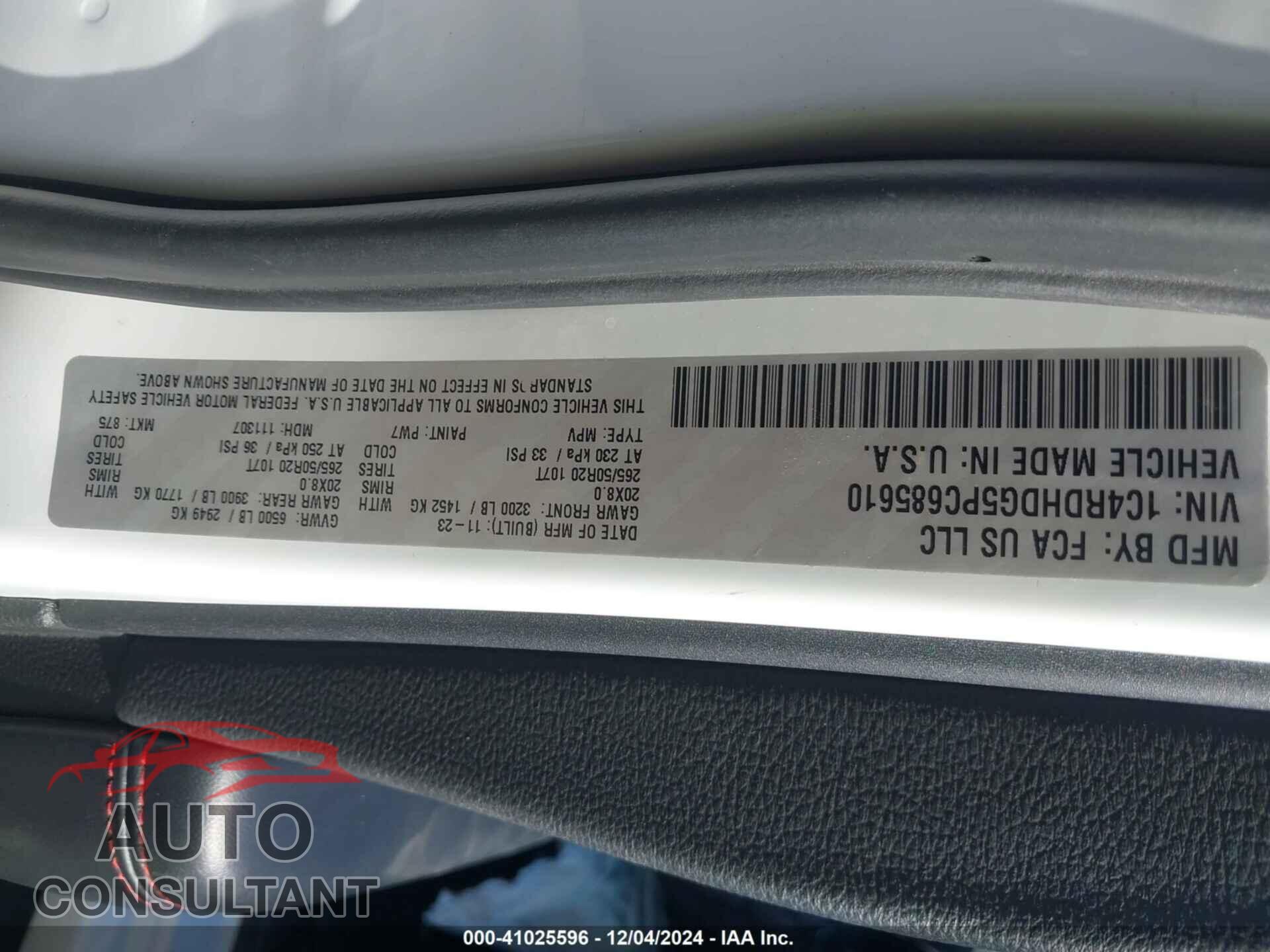 DODGE DURANGO 2023 - 1C4RDHDG5PC685610