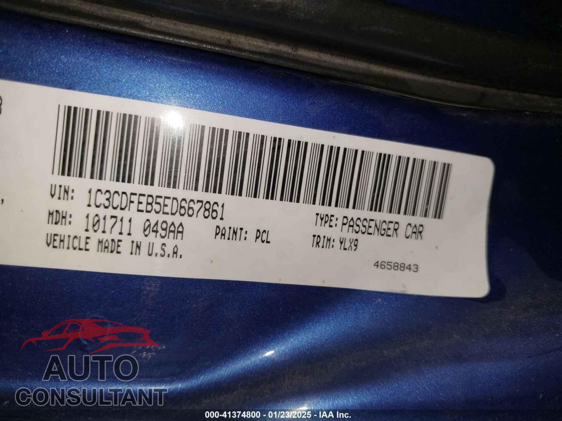 DODGE DART 2014 - 1C3CDFEB5ED667861
