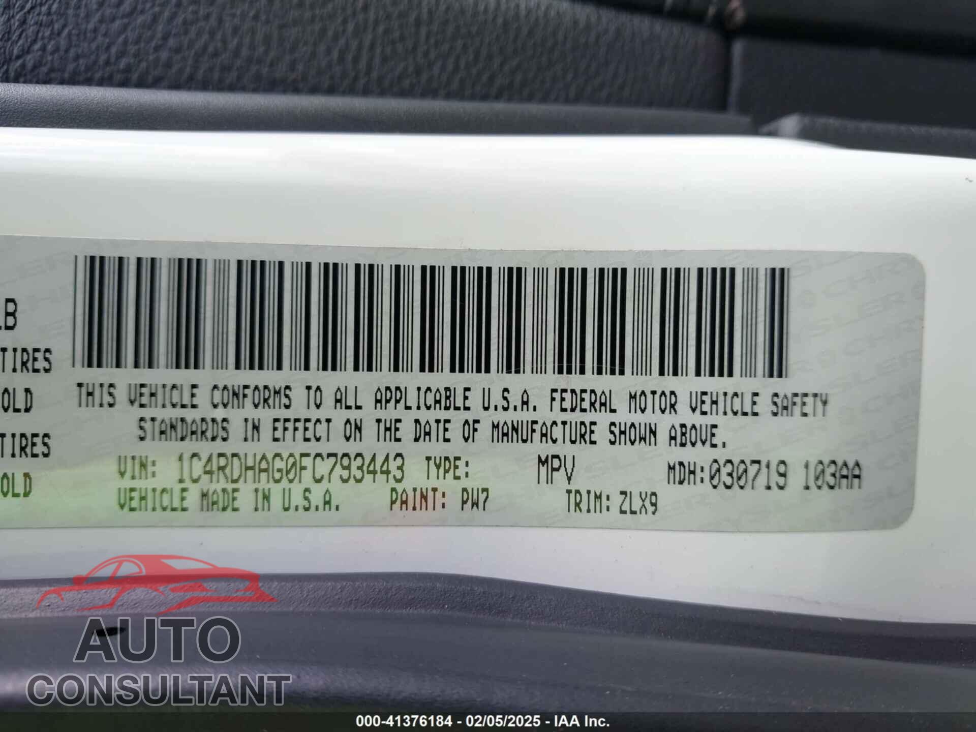 DODGE DURANGO 2015 - 1C4RDHAG0FC793443