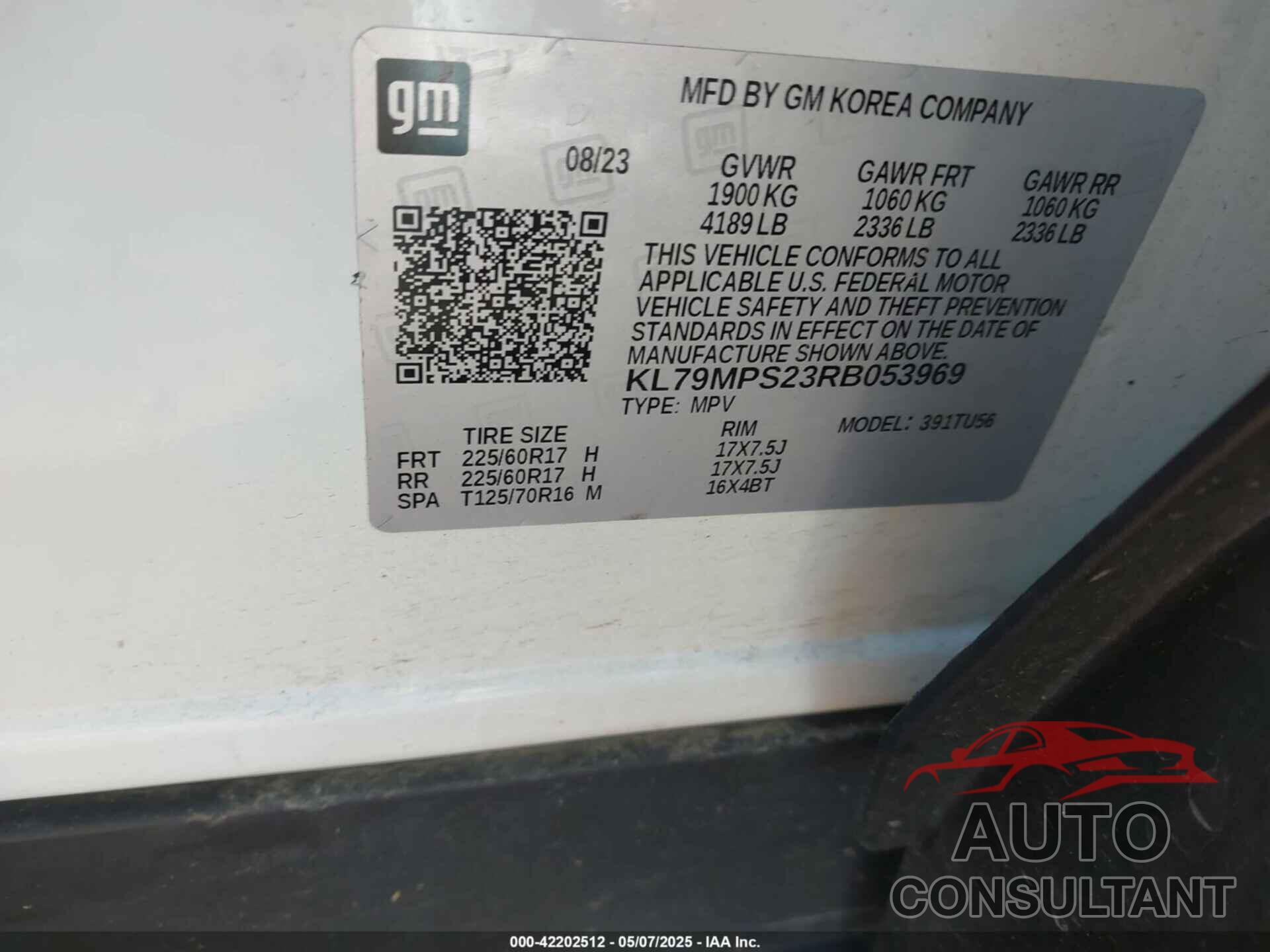 CHEVROLET TRAILBLAZER 2024 - KL79MPS23RB053969
