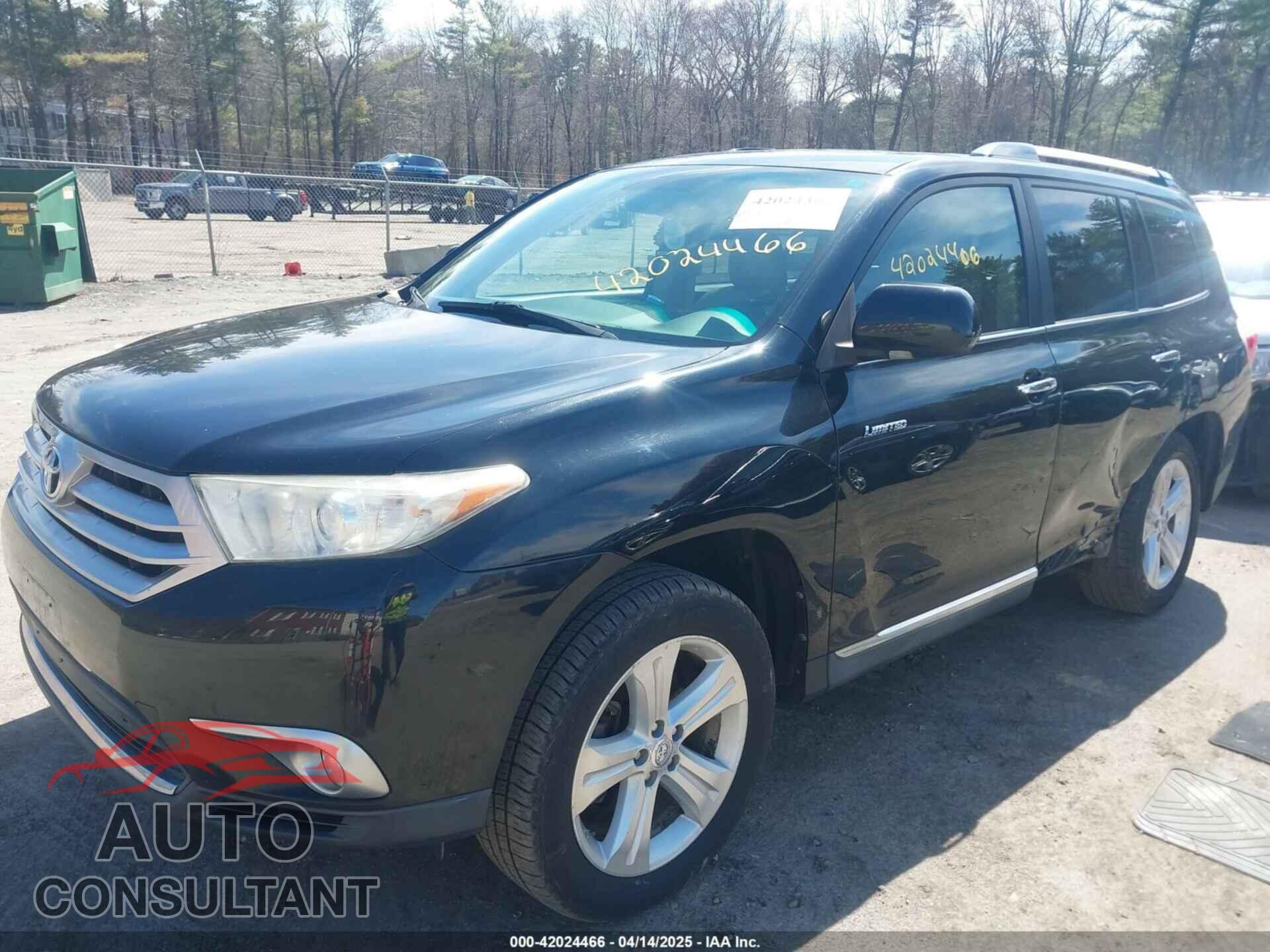 TOYOTA HIGHLANDER 2012 - 5TDDK3EH4CS129226