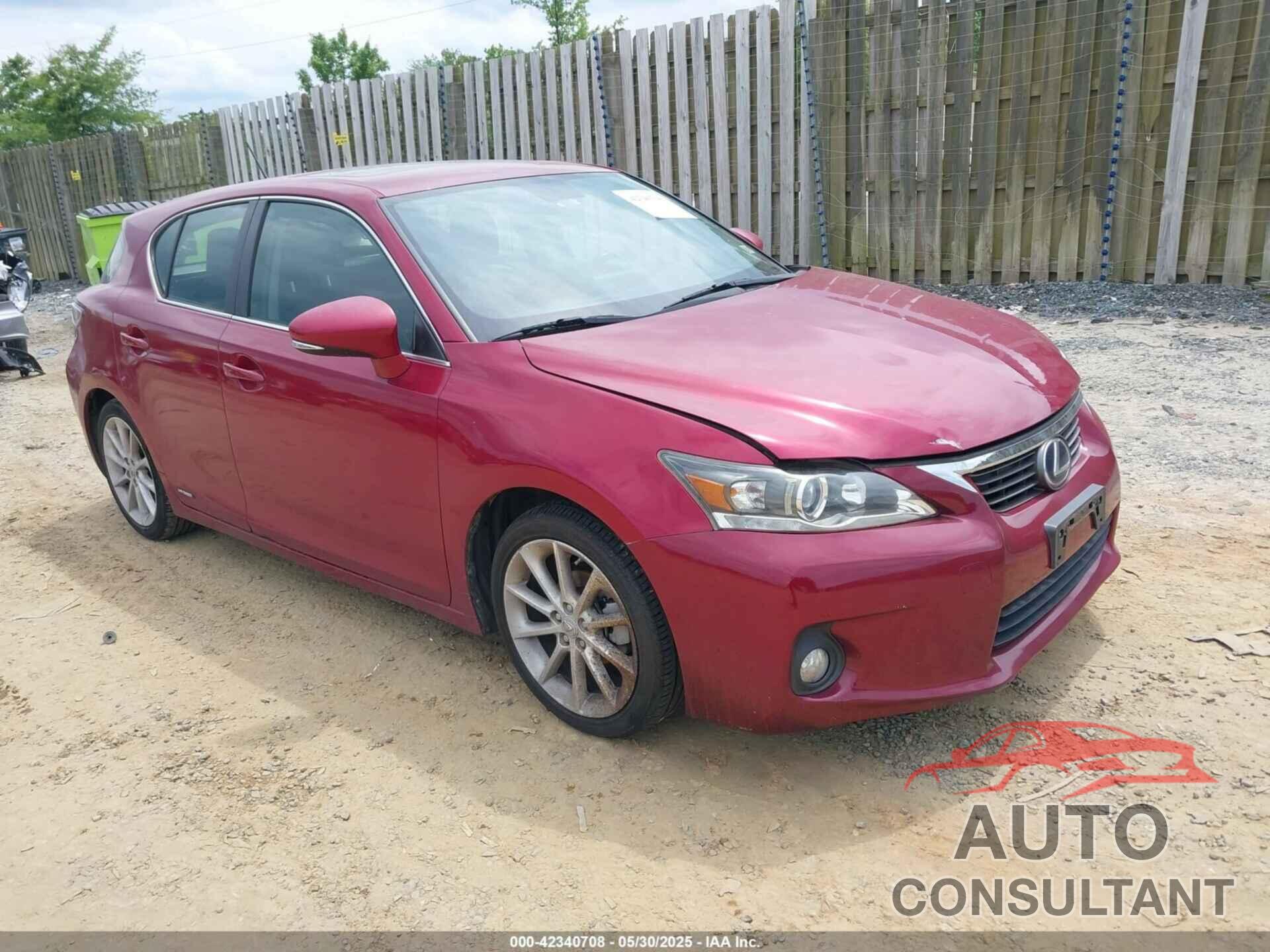LEXUS CT 200H 2012 - JTHKD5BH3C2108116