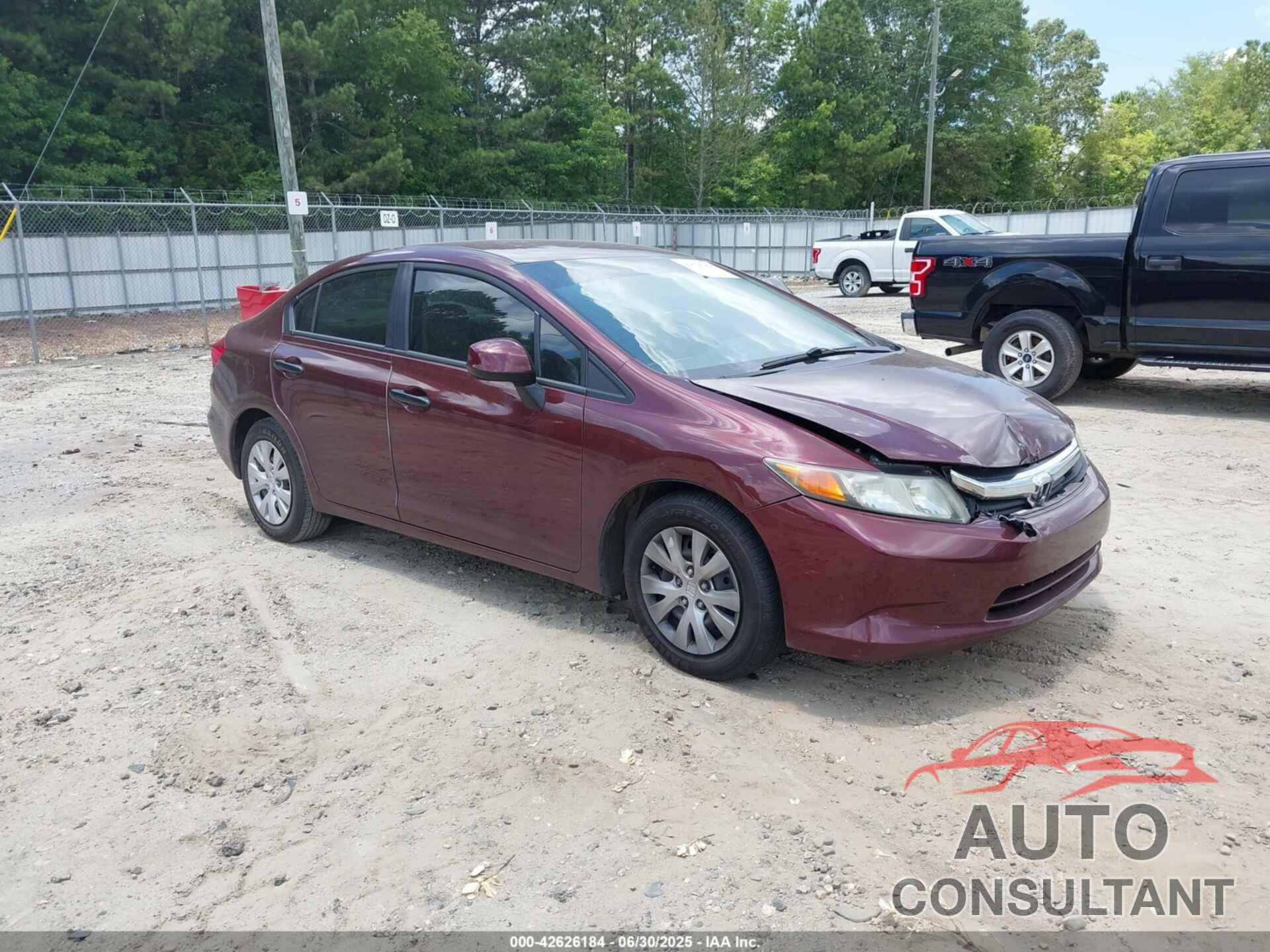 HONDA CIVIC 2012 - 19XFB2F55CE099400