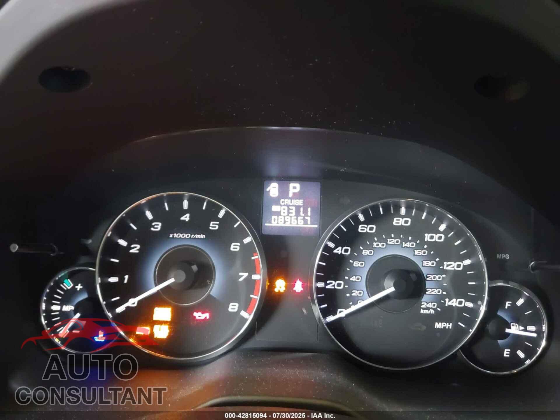 SUBARU OUTBACK 2012 - 4S4BRCKC2C3223341