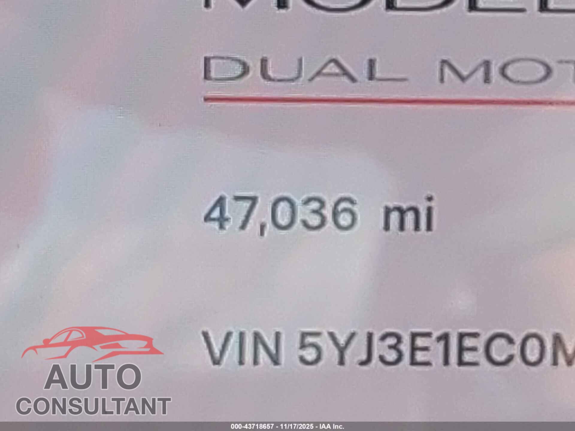 TESLA MODEL 3 2021 - 5YJ3E1EC0MF975578