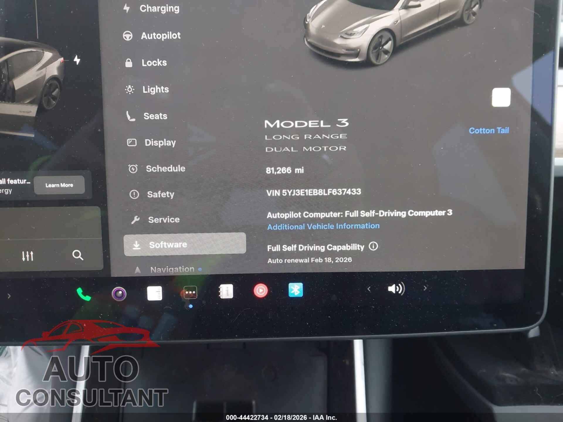 TESLA MODEL 3 2020 - 5YJ3E1EB8LF637433