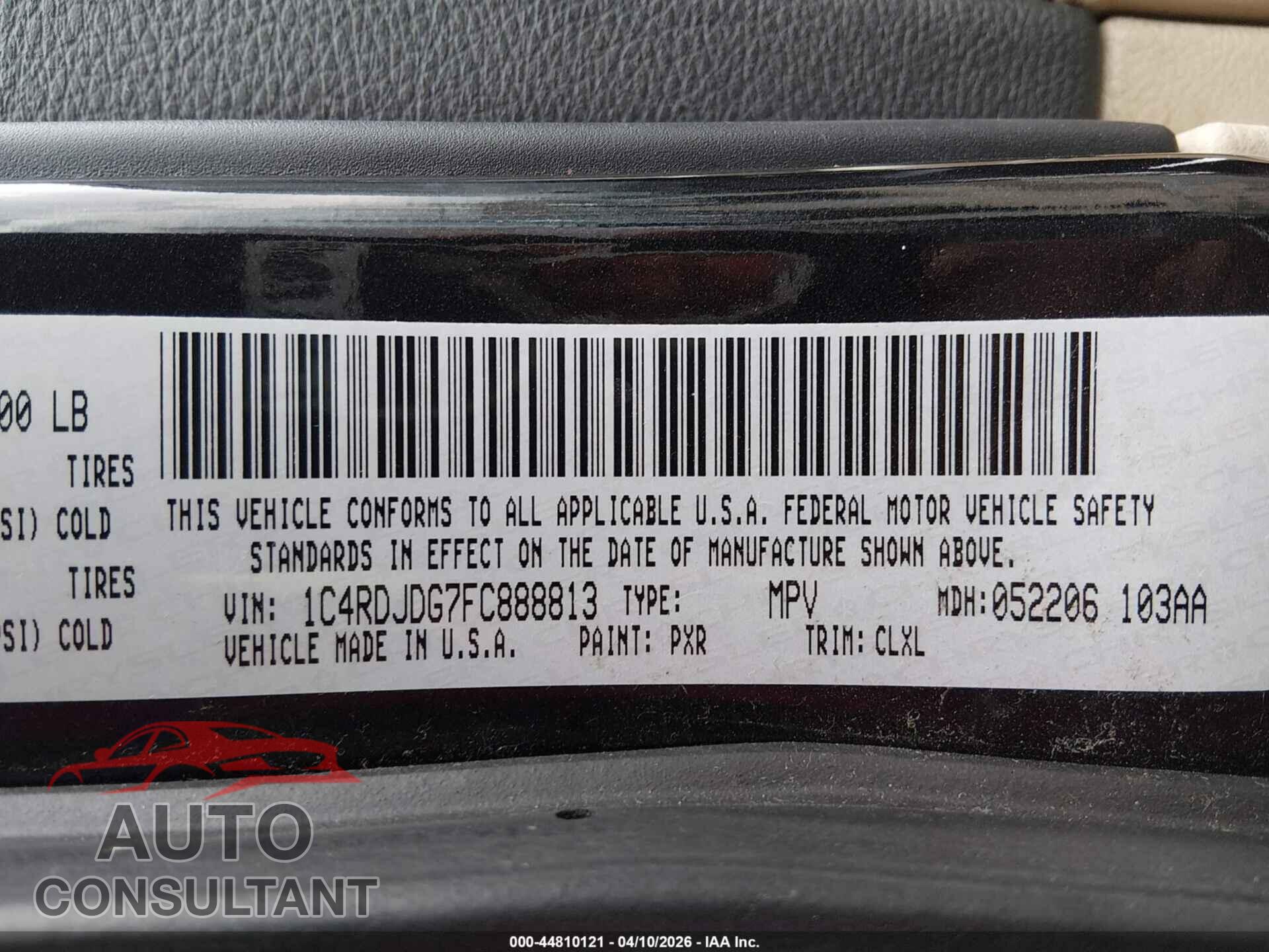 DODGE DURANGO 2015 - 1C4RDJDG7FC888813