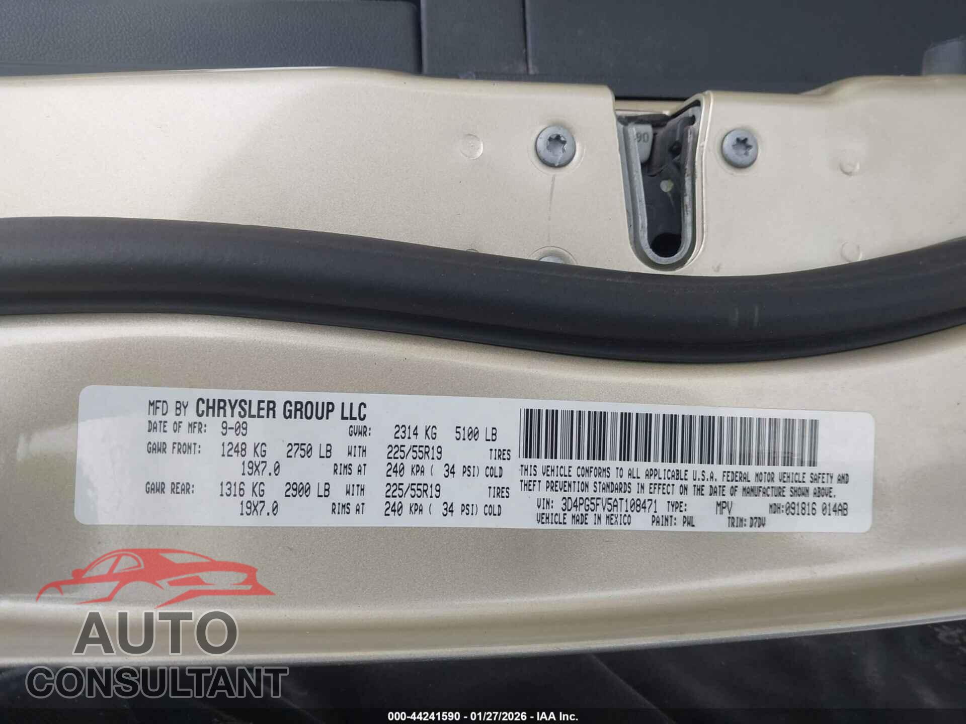 DODGE JOURNEY 2010 - 3D4PG5FV5AT108471