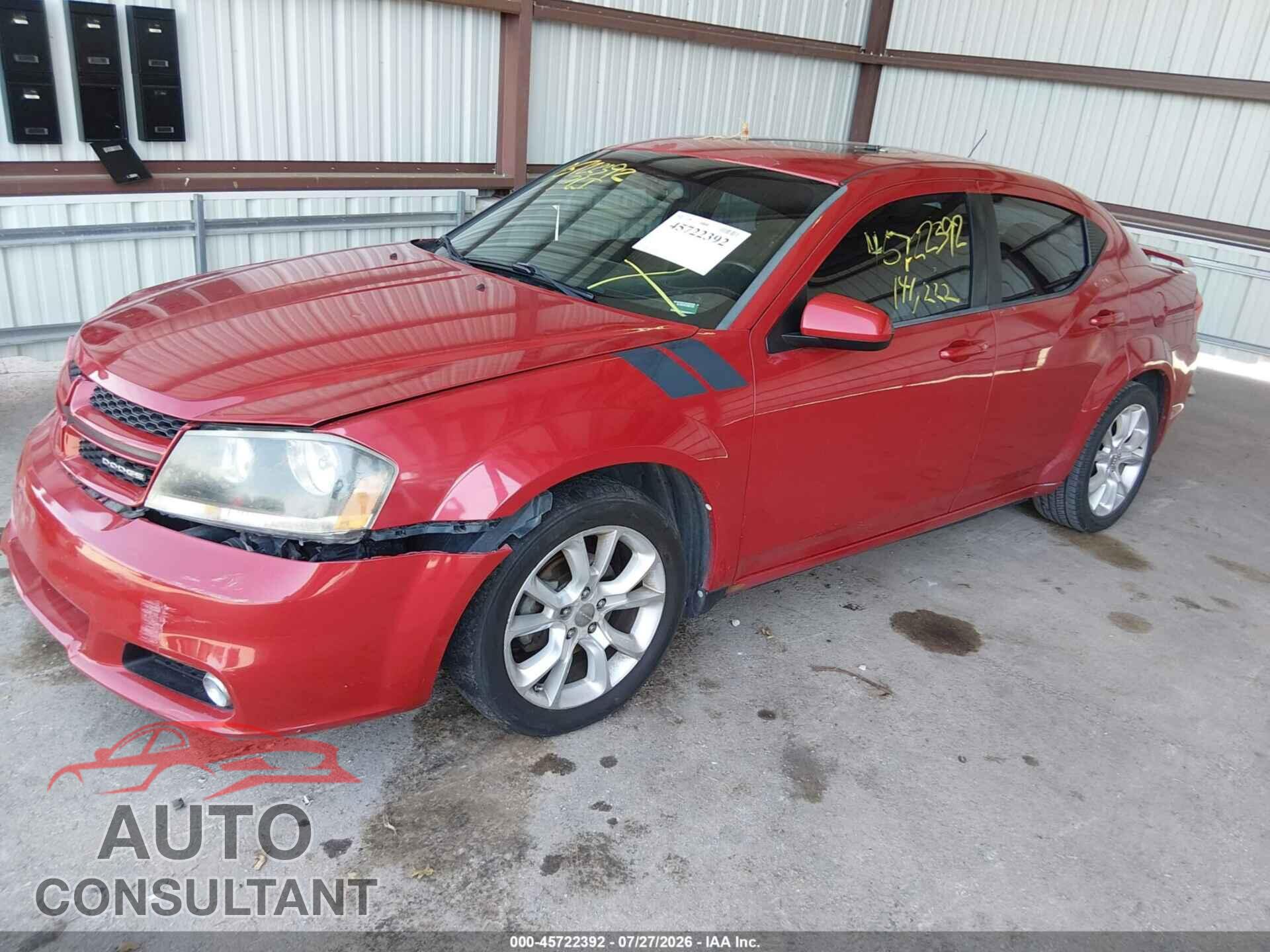 DODGE AVENGER 2012 - 1C3CDZBG5CN151363