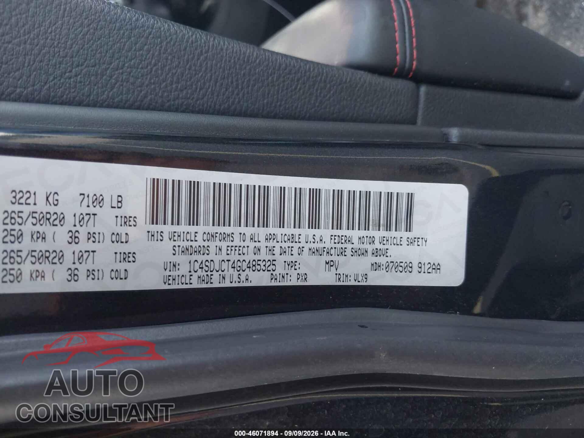 DODGE DURANGO 2016 - 1C4SDJCT4GC485325