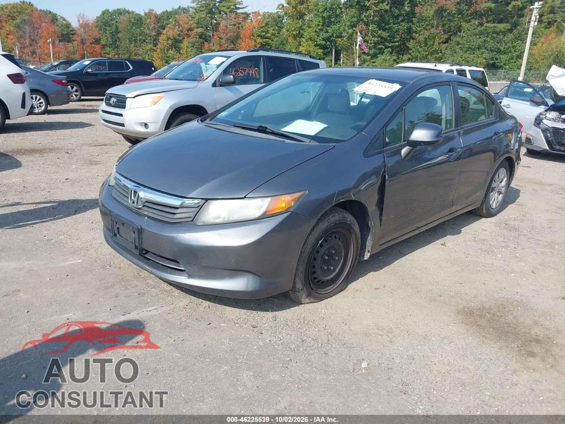 HONDA CIVIC 2012 - 19XFB2F56CE372358