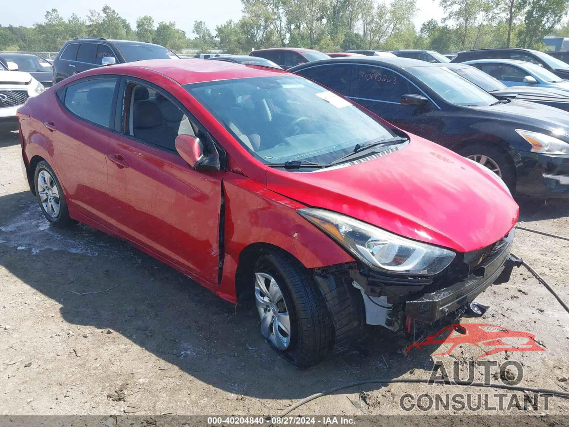 HYUNDAI ELANTRA 2016 - KMHDH4AE6GU504126