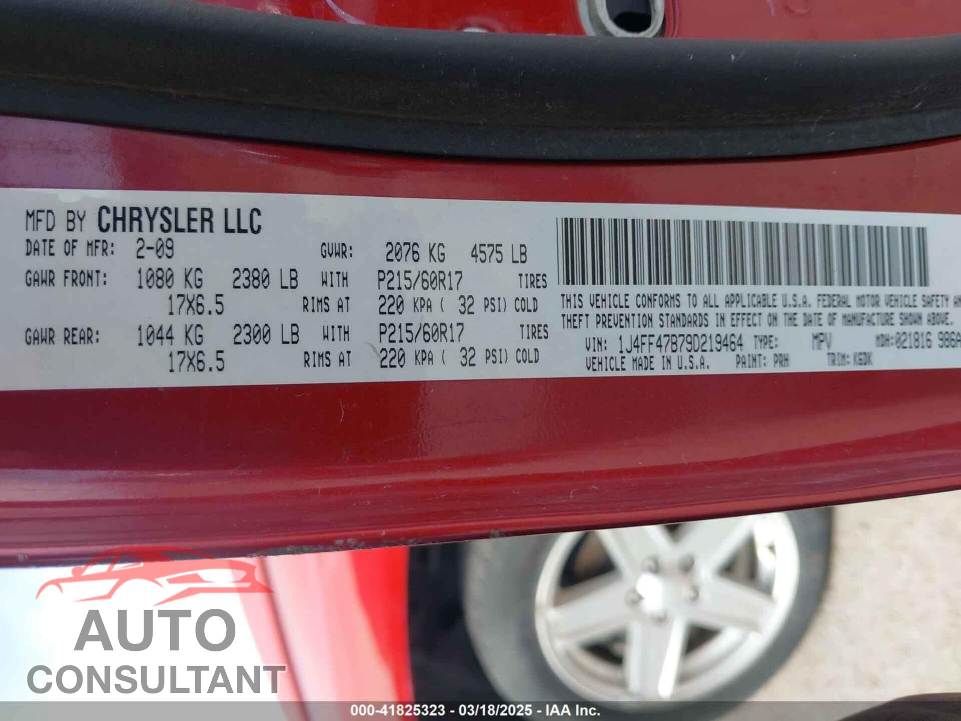 JEEP COMPASS 2009 - 1J4FF47B79D219464