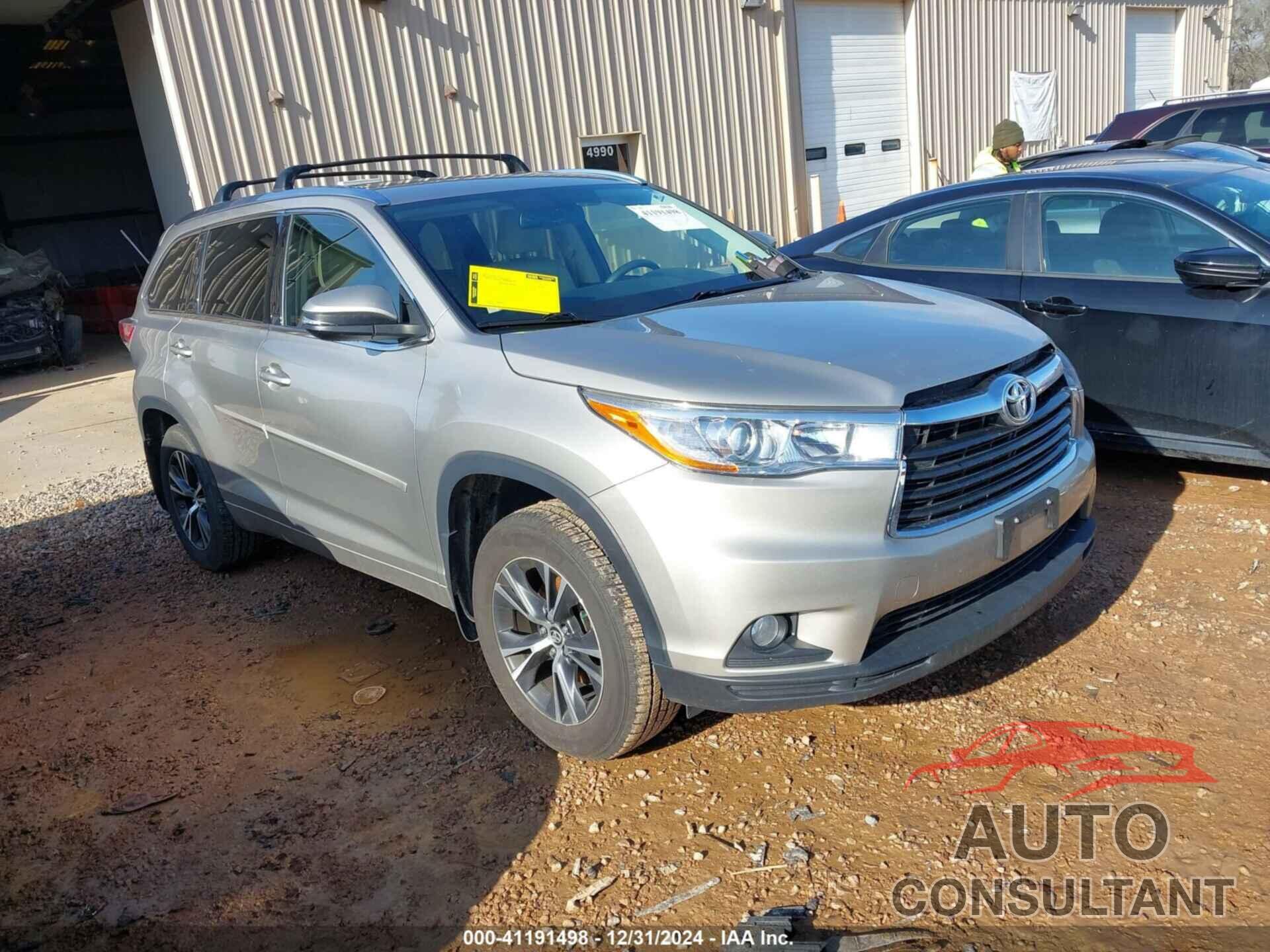 TOYOTA HIGHLANDER 2016 - 5TDJKRFH1GS331225