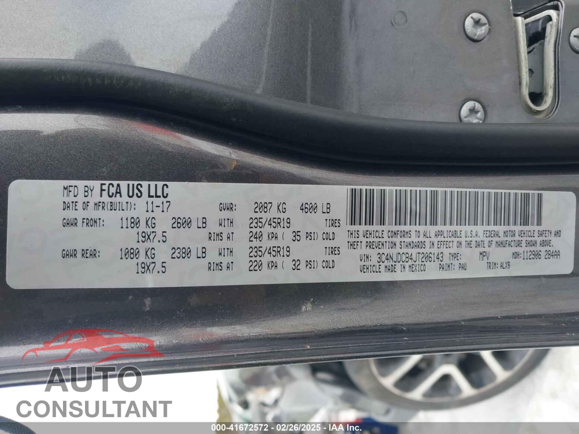 JEEP COMPASS 2018 - 3C4NJDCB4JT206143