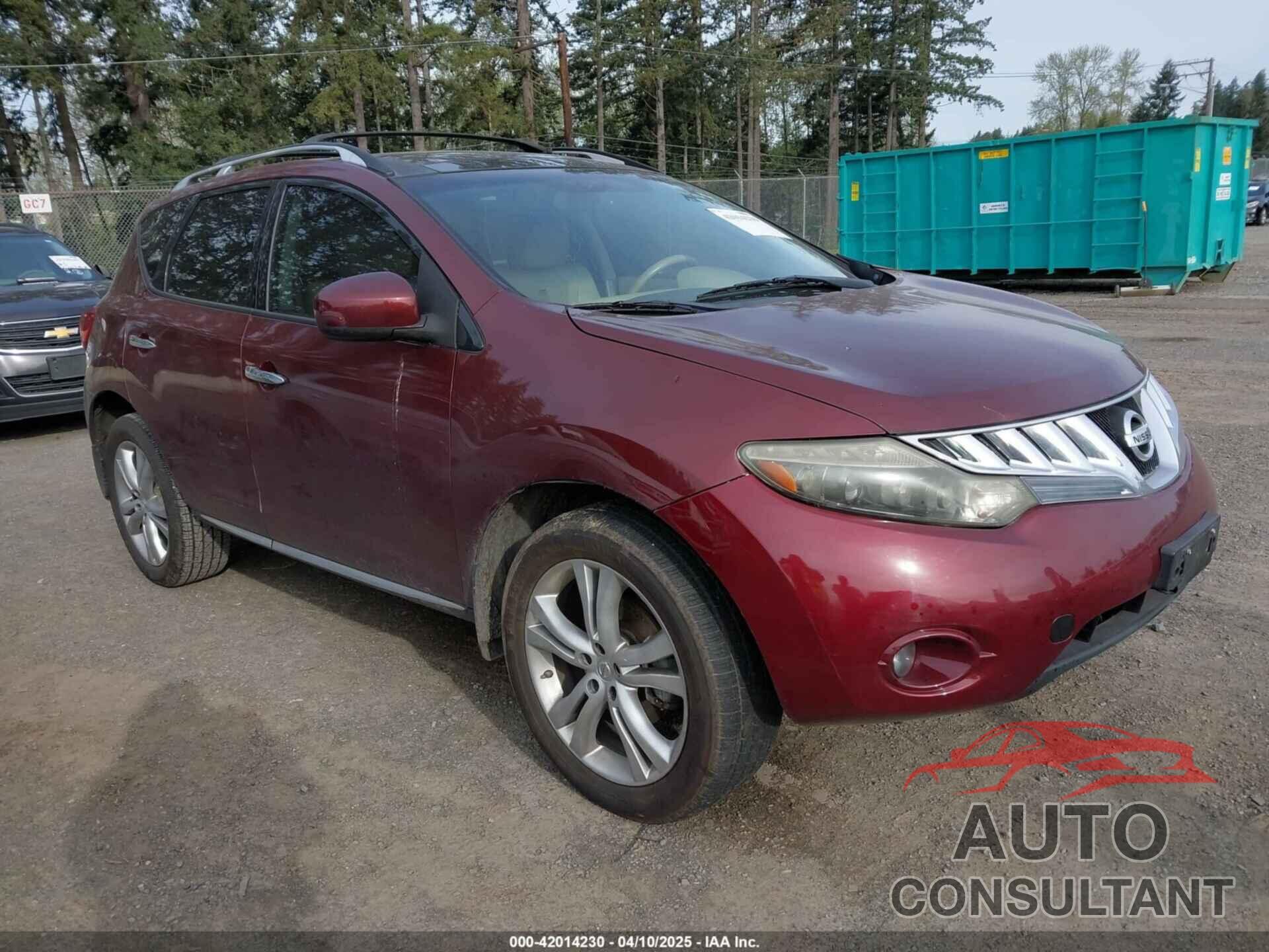 NISSAN MURANO 2009 - JN8AZ18W39W144701