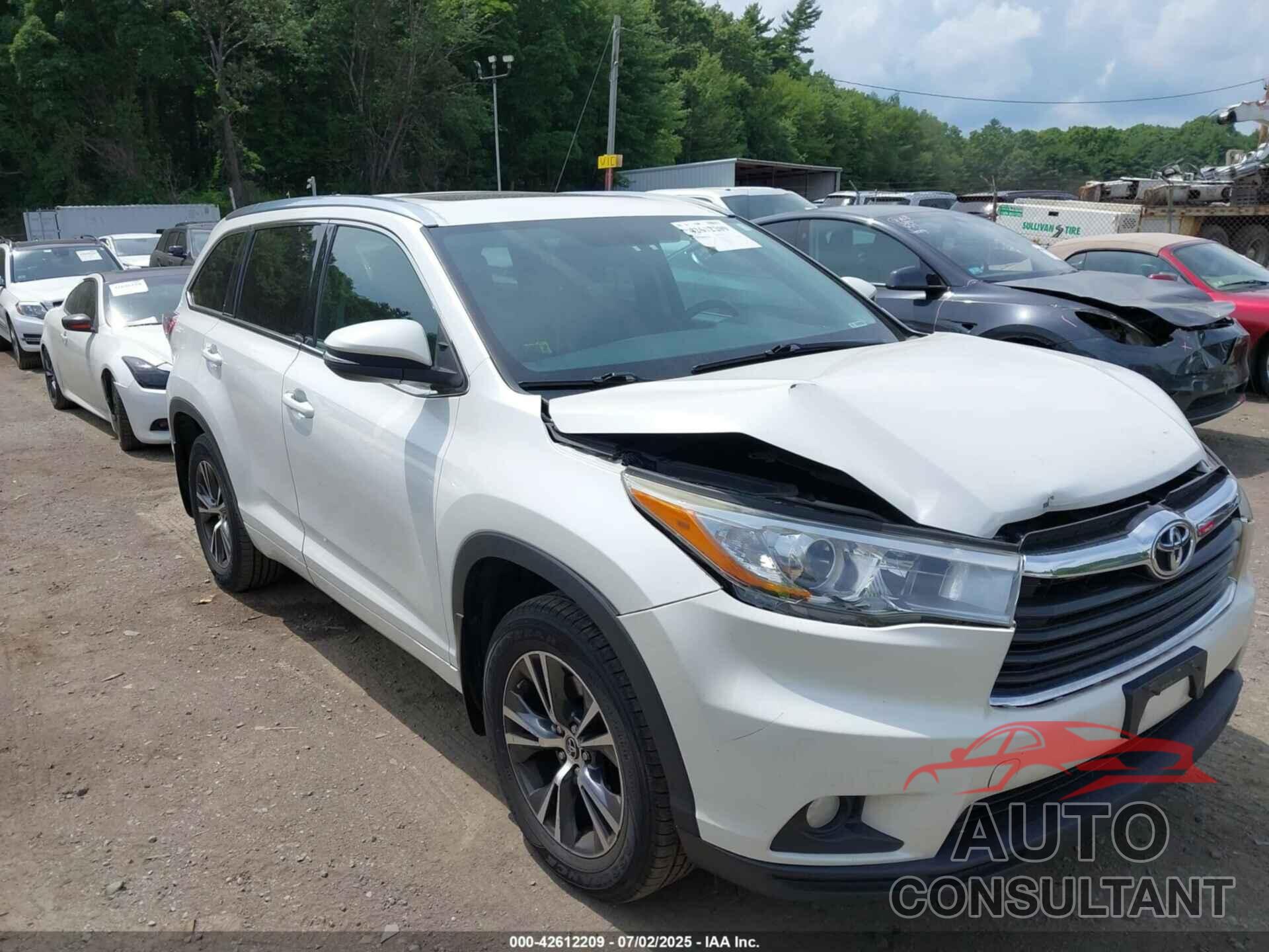 TOYOTA HIGHLANDER 2016 - 5TDJKRFHXGS250711