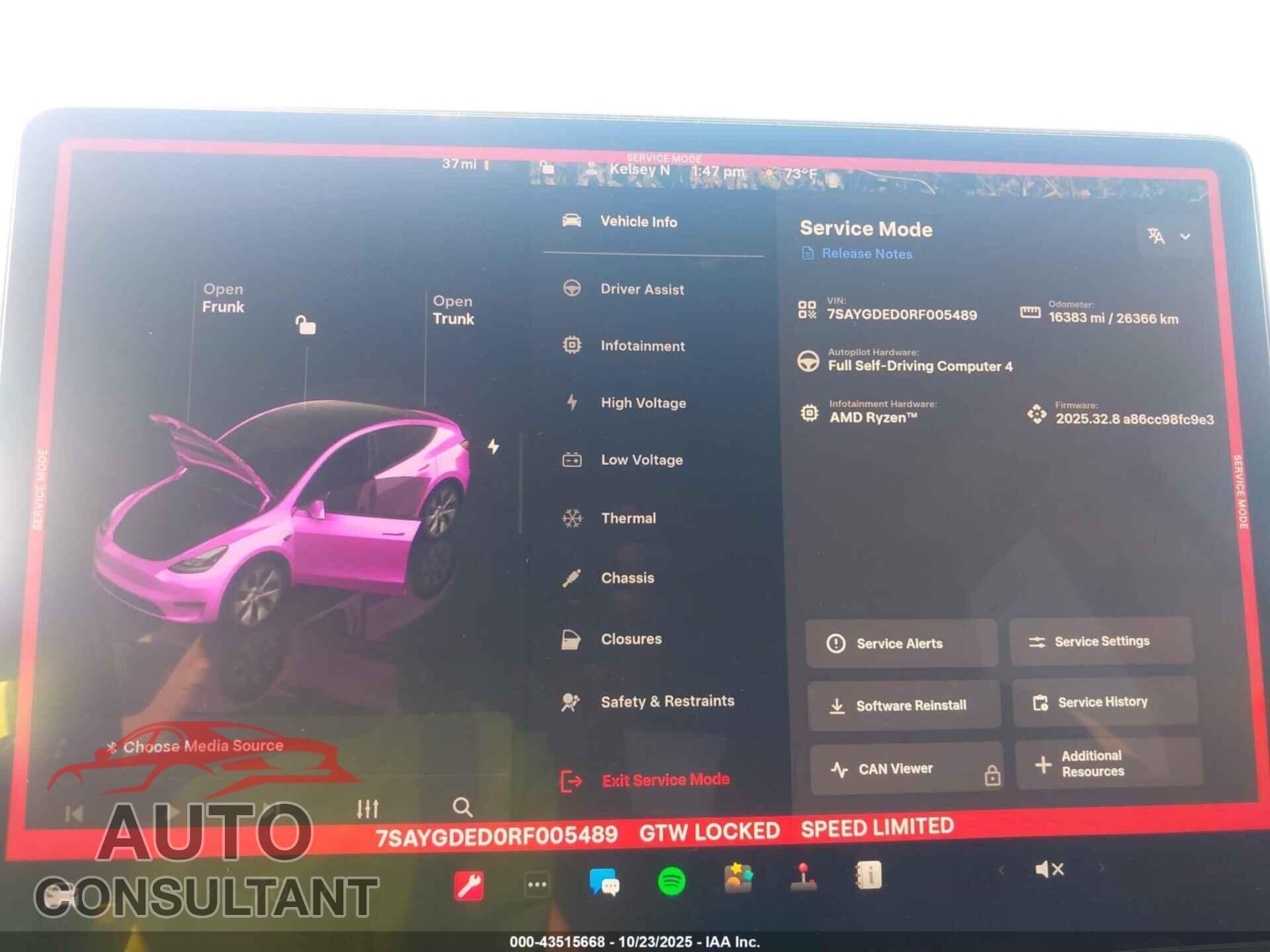 TESLA MODEL Y 2024 - 7SAYGDED0RF005489